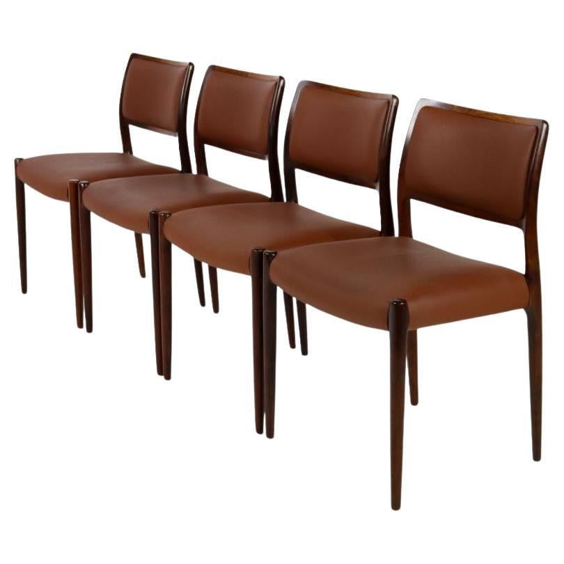 Niels Möller Model 80 Rosewood Dining Chairs For Sale