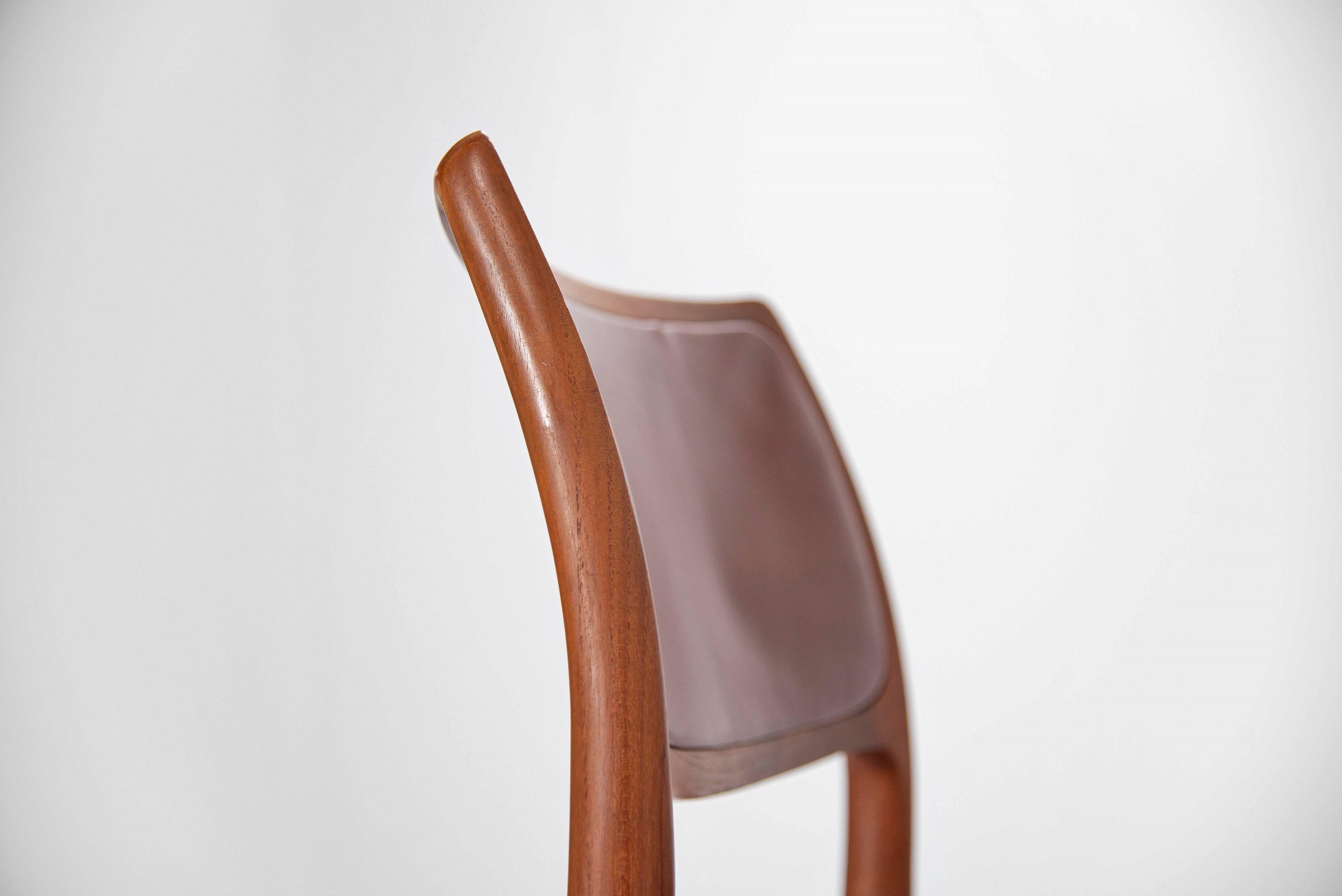 Niels Moller Model 80 teak chairs 6x Denmark 1966 2