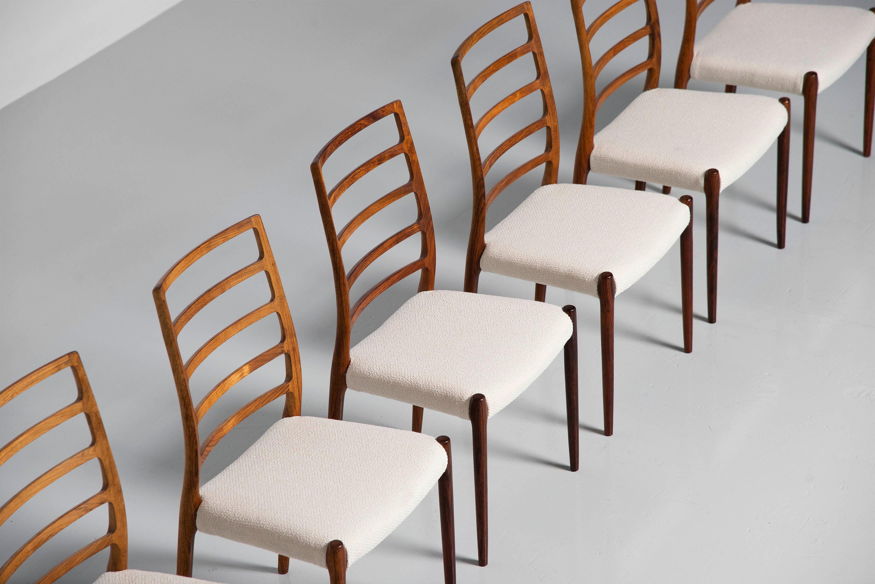 Niels Moller Model 82 Dining Chairs, Denmark, 1971 In Good Condition In Roosendaal, Noord Brabant