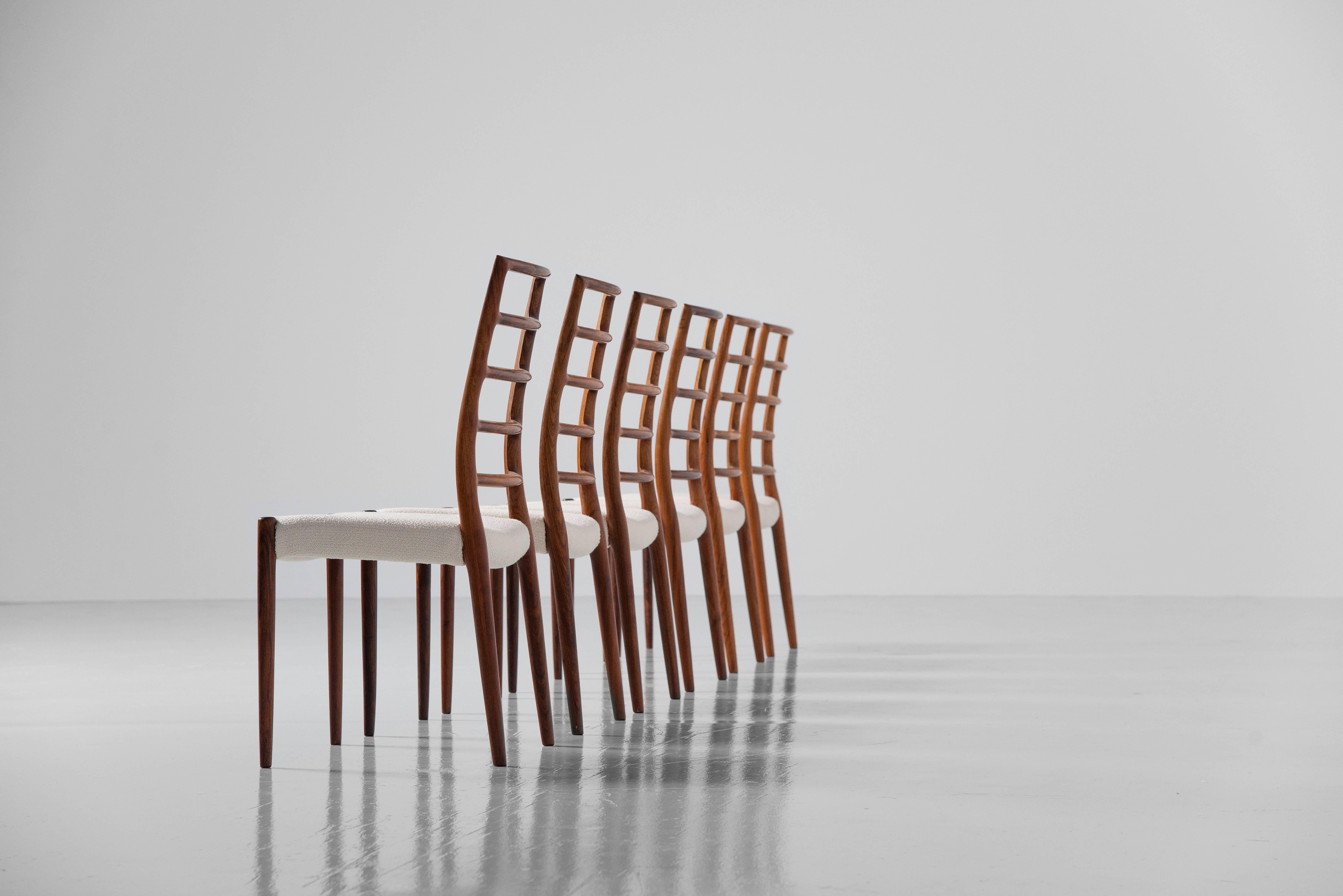 Late 20th Century Niels Moller Model 82 Dining Chairs, Denmark, 1971