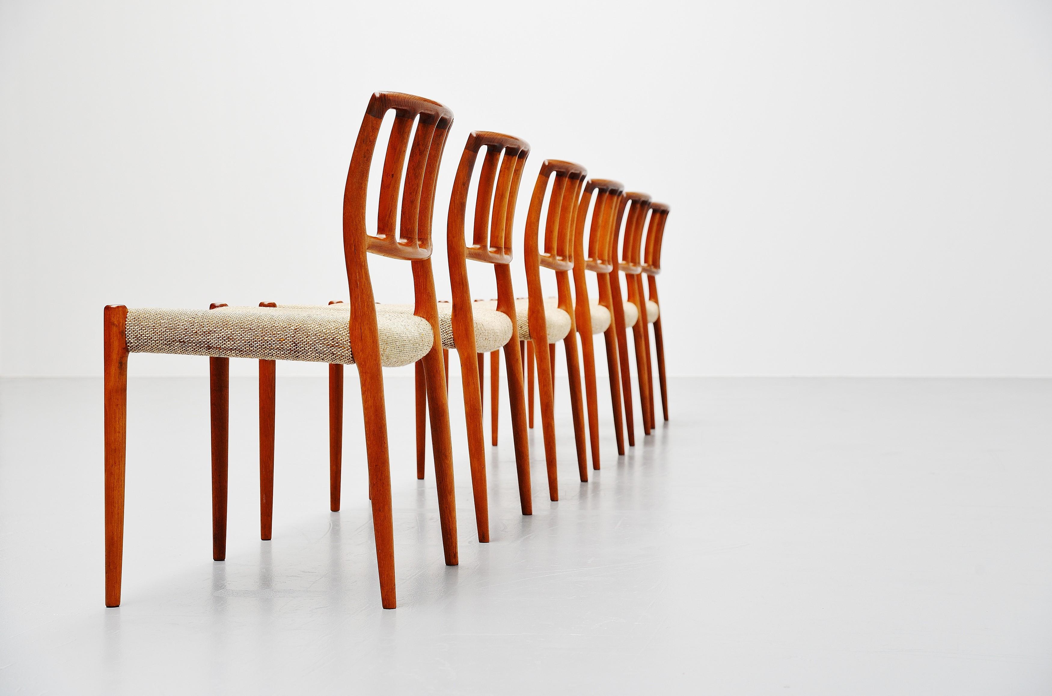 Scandinavian Modern Niels Moller Model 83 Teak Dining Chairs, Denmark, 1974