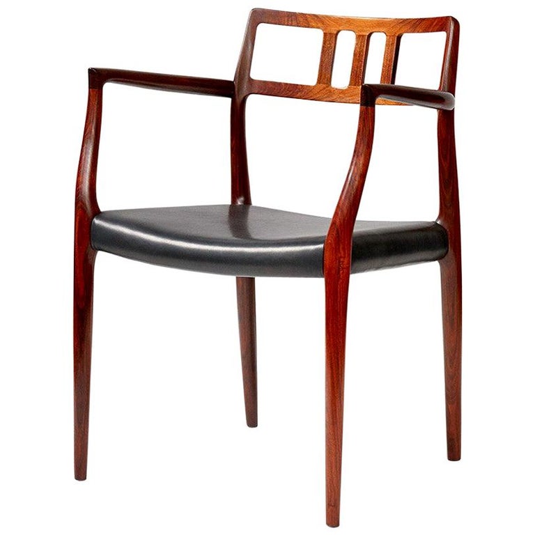 Niels Moller Model Rosewood Model 64 Chair For Sale