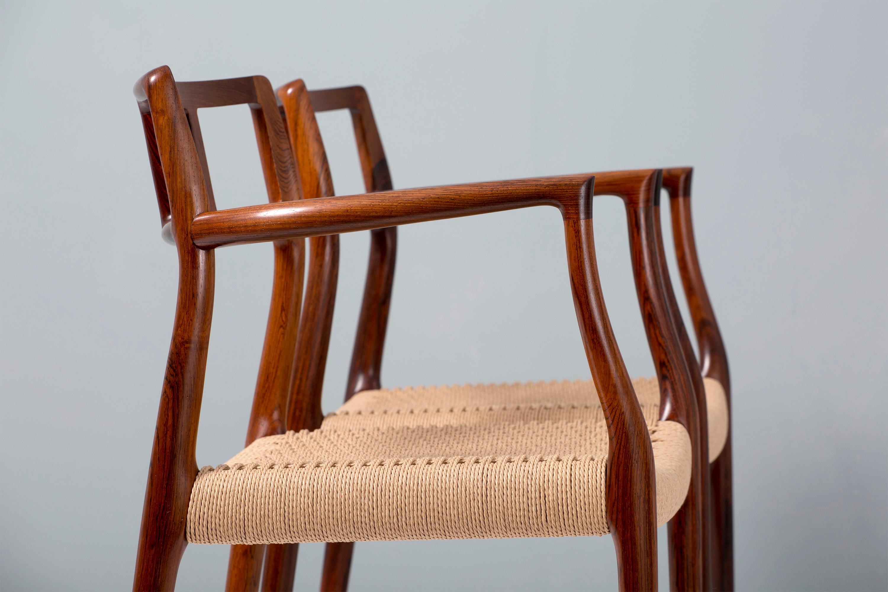 Danish Niels Møller Model Rosewood Model 64 Chairs, 1966