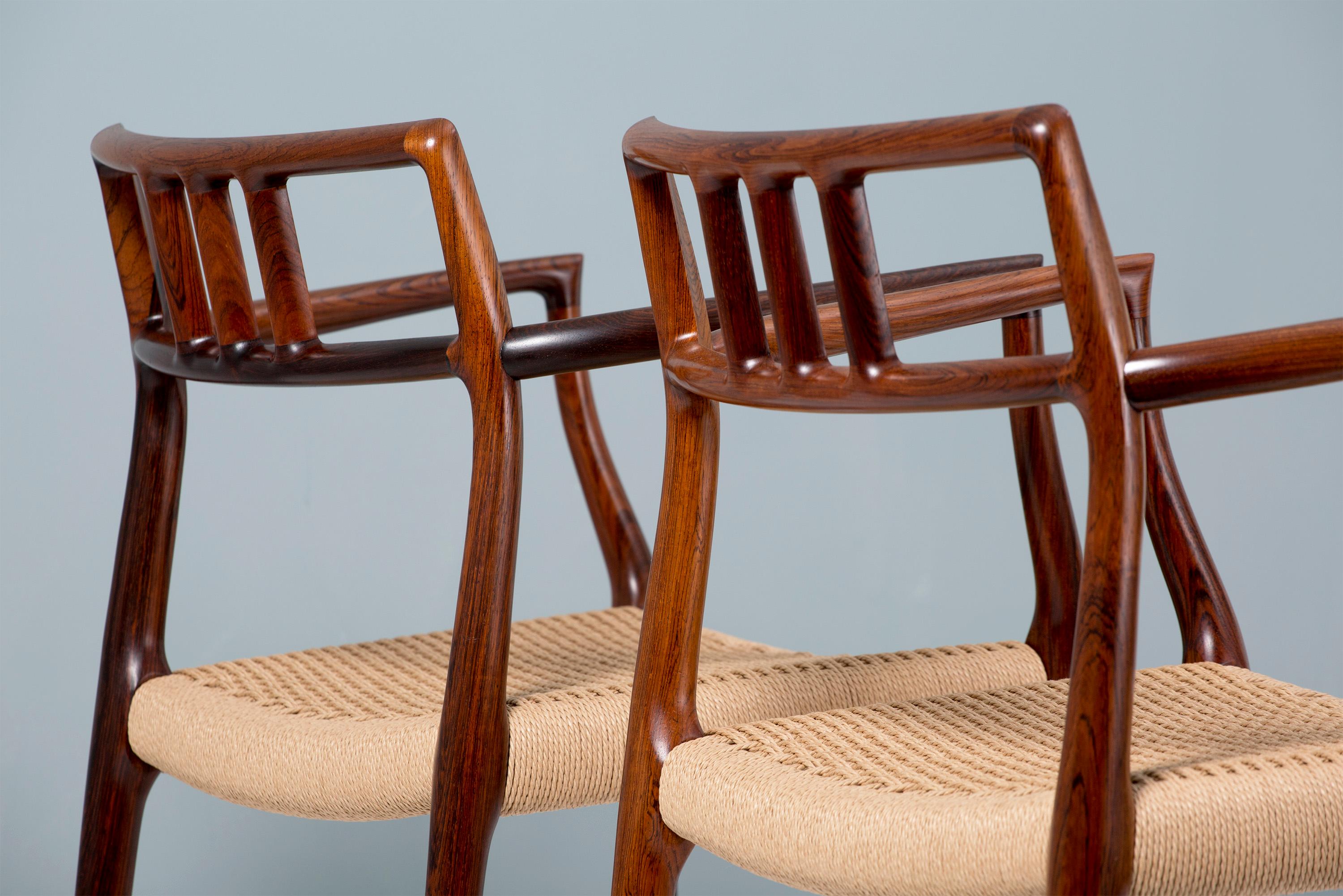 Mid-20th Century Niels Møller Model Rosewood Model 64 Chairs, 1966