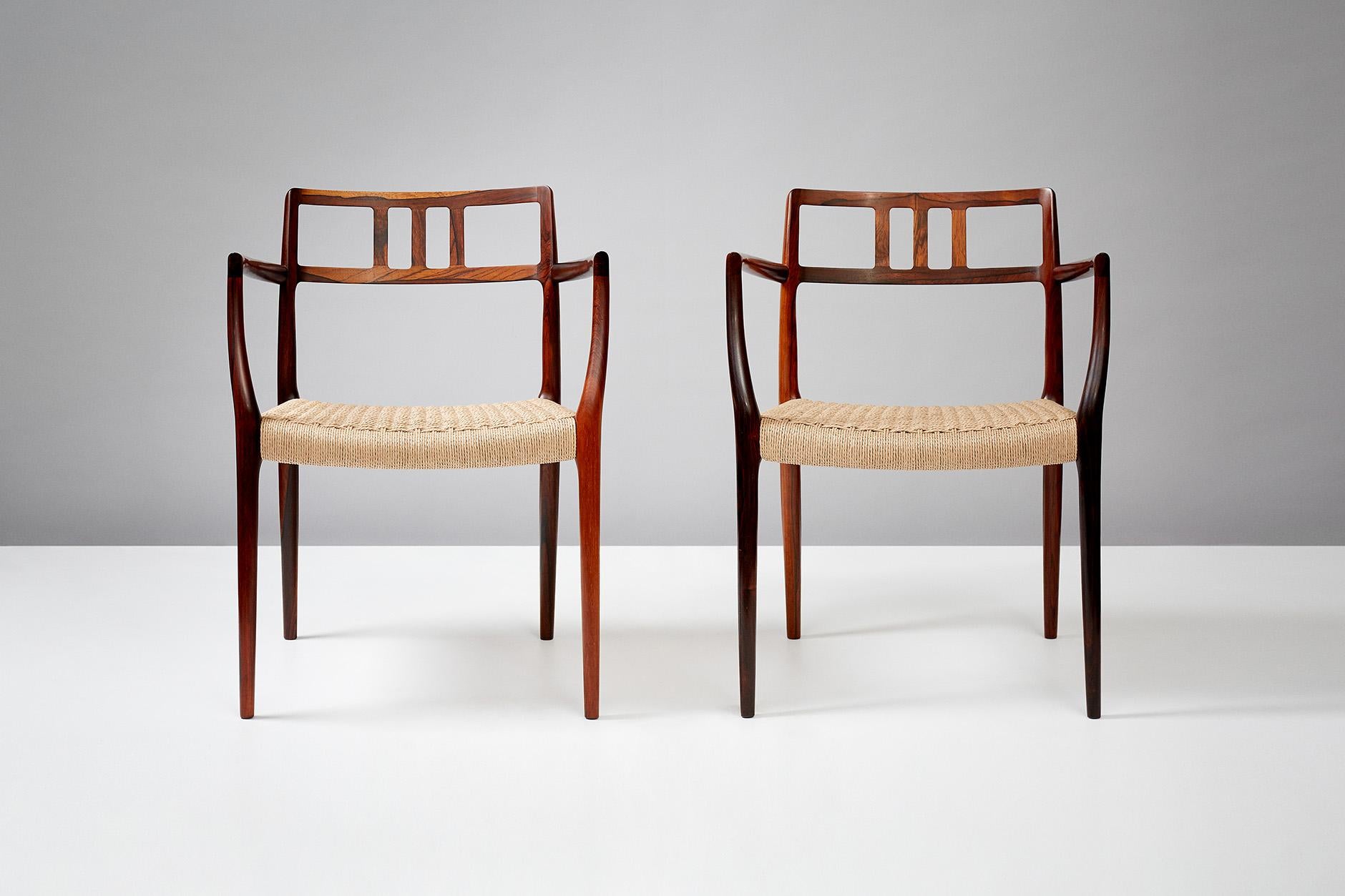 Scandinavian Modern Niels Moller Model Rosewood Model 64 Chairs