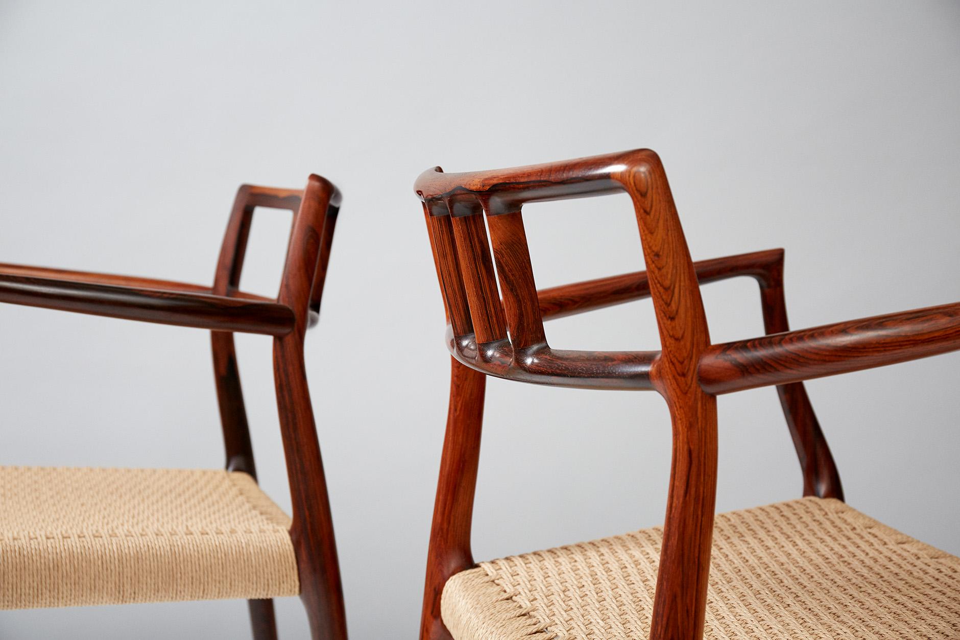 Niels Moller Model Rosewood Model 64 Chairs In Good Condition In London, GB