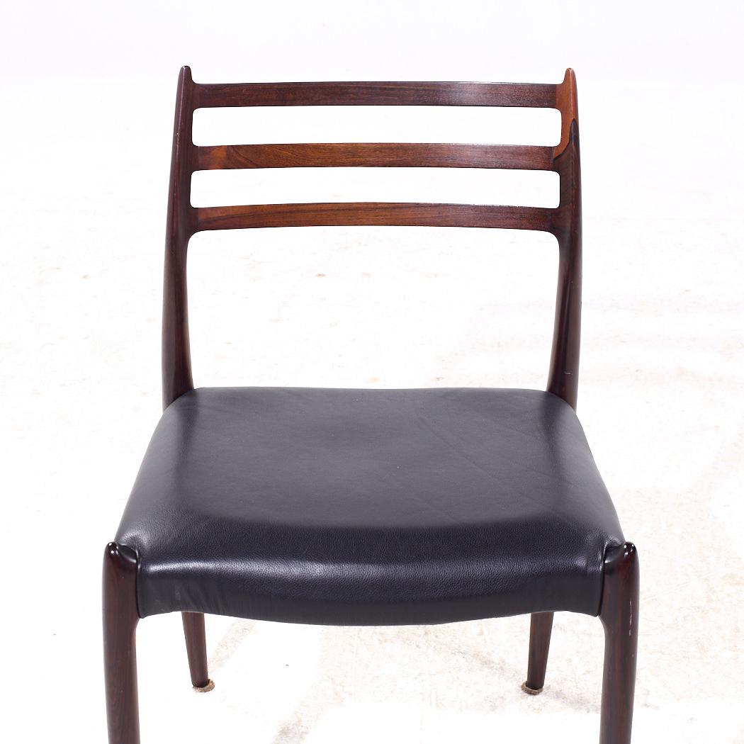 Sedie da pranzo in palissandro danese del metà secolo Niels Moller Model 78 e 62 - Set di 6 in vendita 3