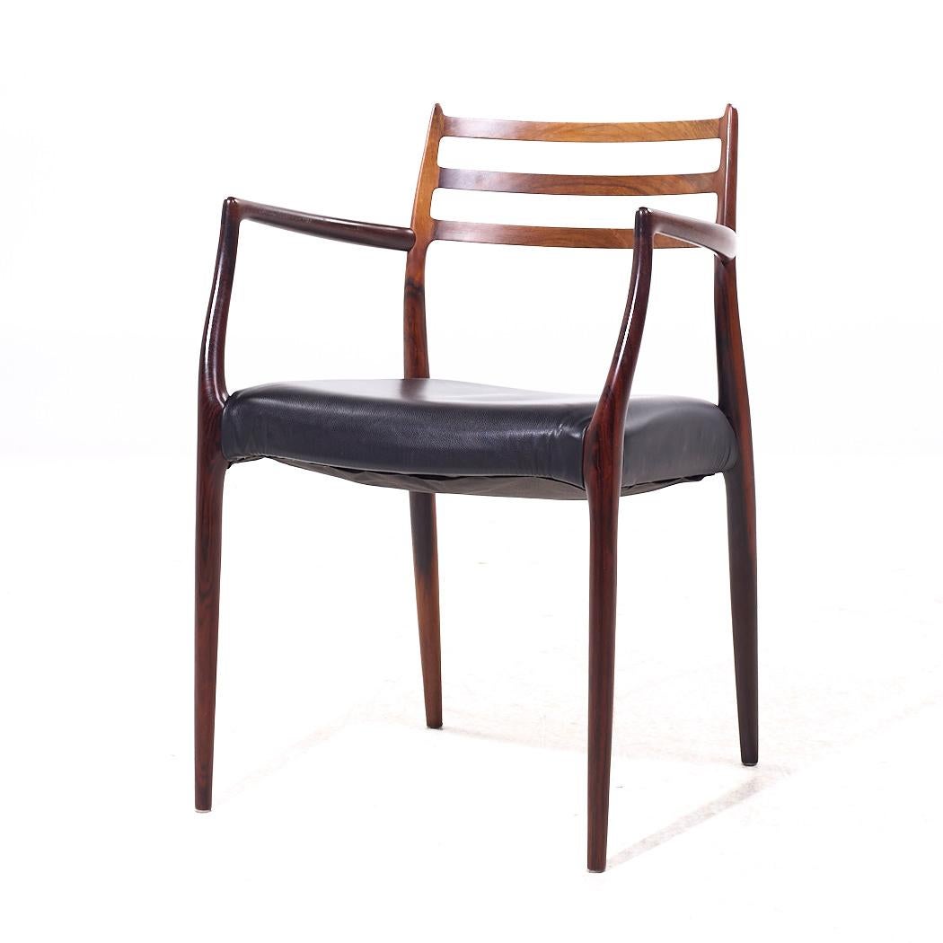 Sedie da pranzo in palissandro danese del metà secolo Niels Moller Model 78 e 62 - Set di 6 in vendita 6