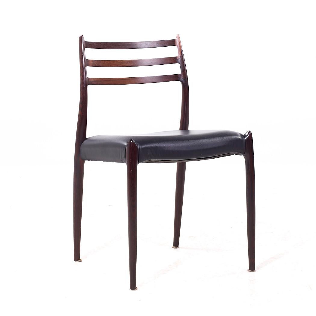 Danese Sedie da pranzo in palissandro danese del metà secolo Niels Moller Model 78 e 62 - Set di 6 in vendita