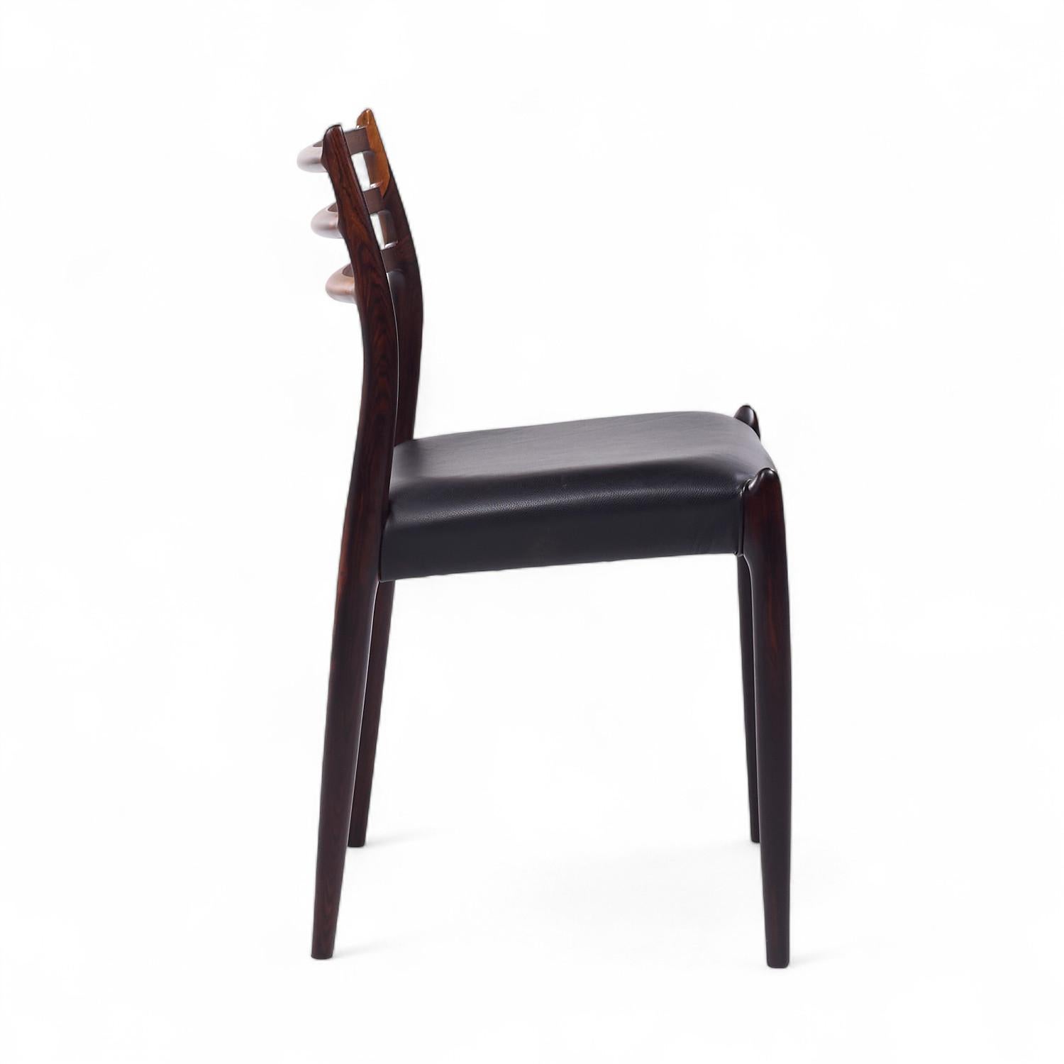 Niels Moller Modelos 78 y 62 Sillas de comedor danesas de mediados de siglo de palisandro - Juego de 6 Tapicería en venta