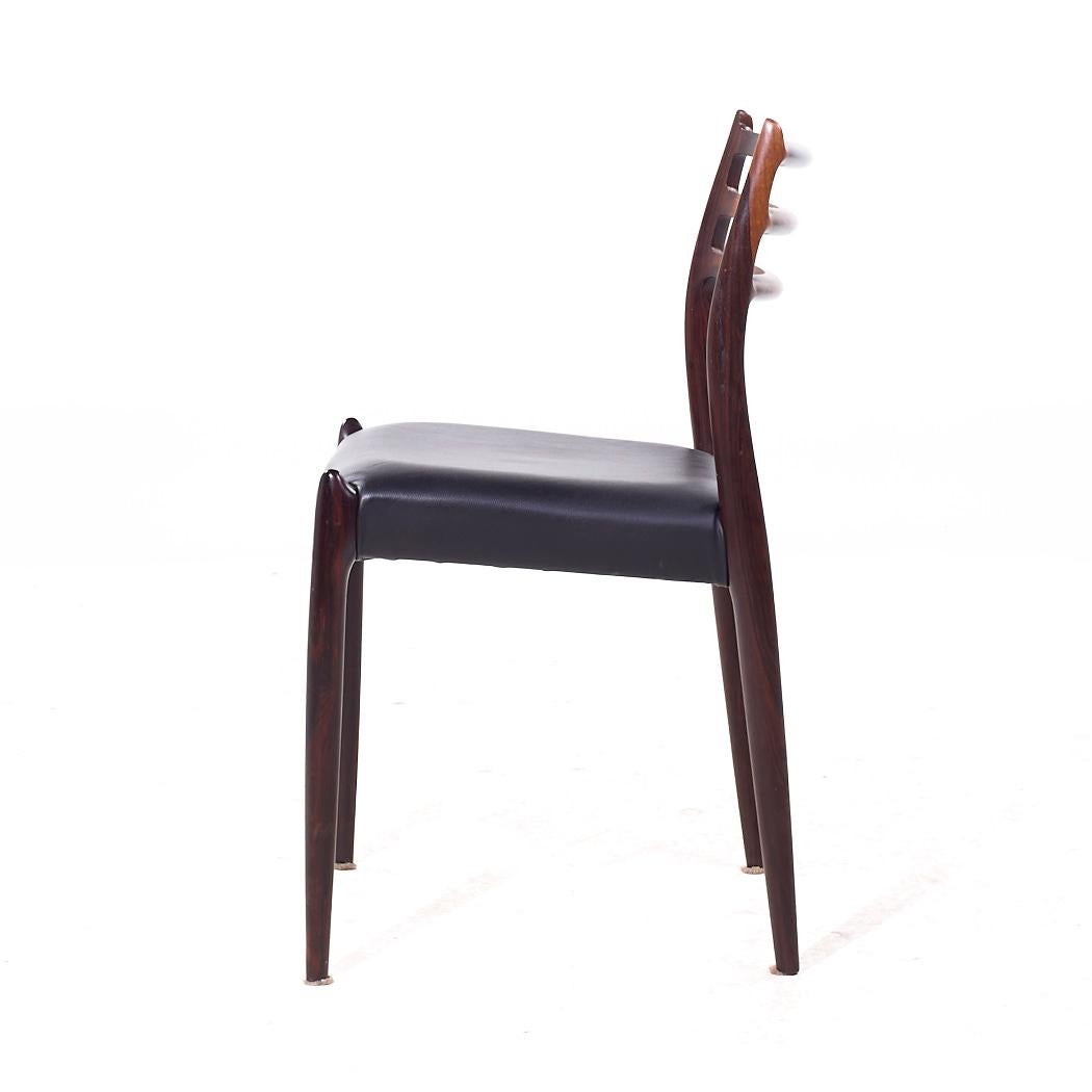 Sedie da pranzo in palissandro danese del metà secolo Niels Moller Model 78 e 62 - Set di 6 in vendita 2