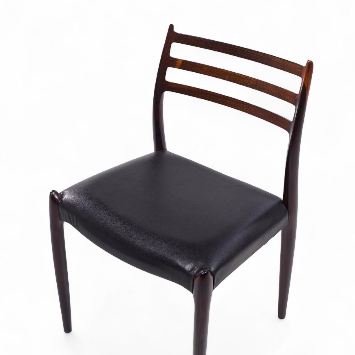 Niels Moller Modelos 78 y 62 Sillas de comedor danesas de mediados de siglo de palisandro - Juego de 6 en venta 1