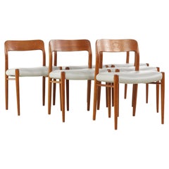 Niels Moller No 75 Mid Century Teak Dining Chairs, Set of 6