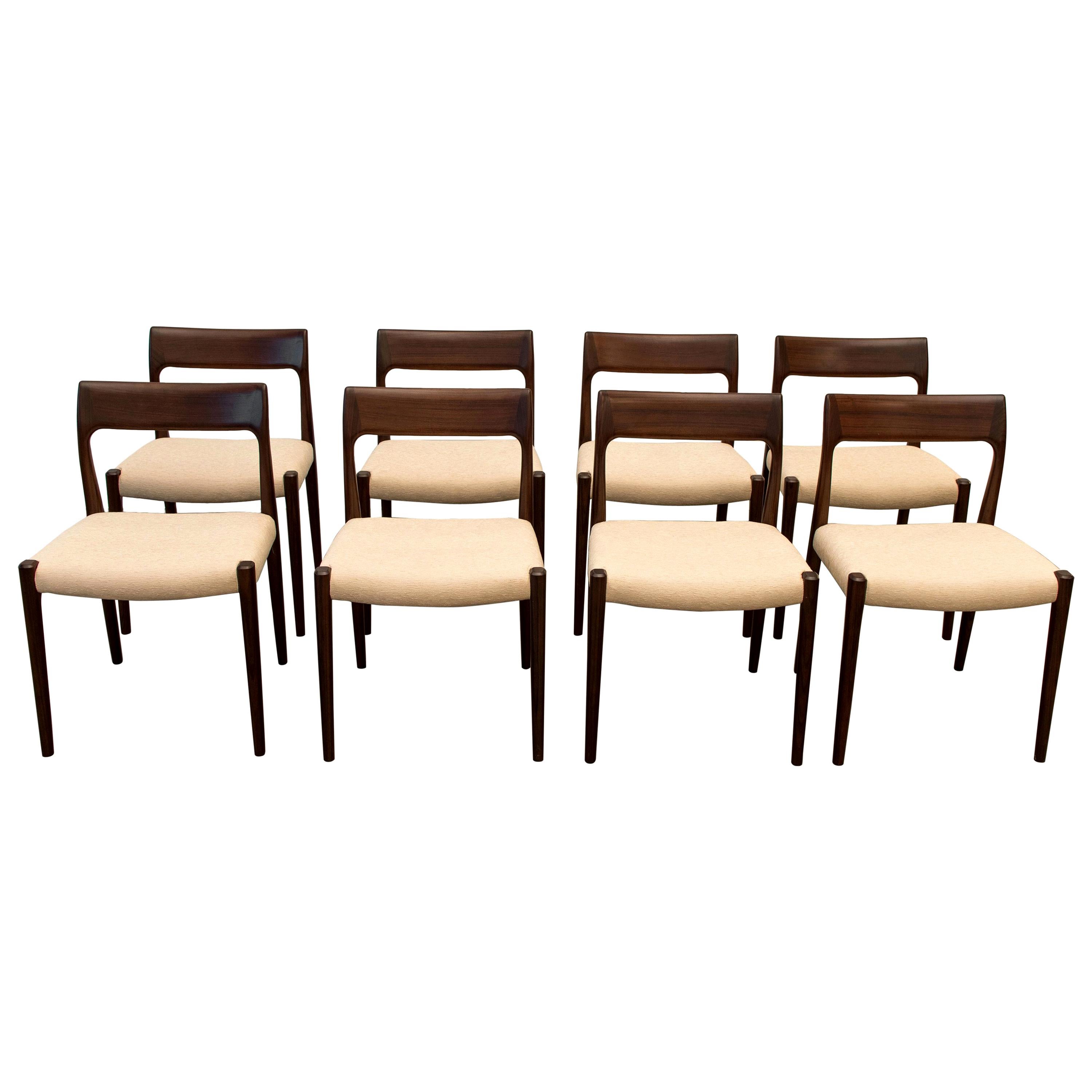 Niels Moller No. 77 Rosewood Set Chairs, Modern Scandinavia, 1970