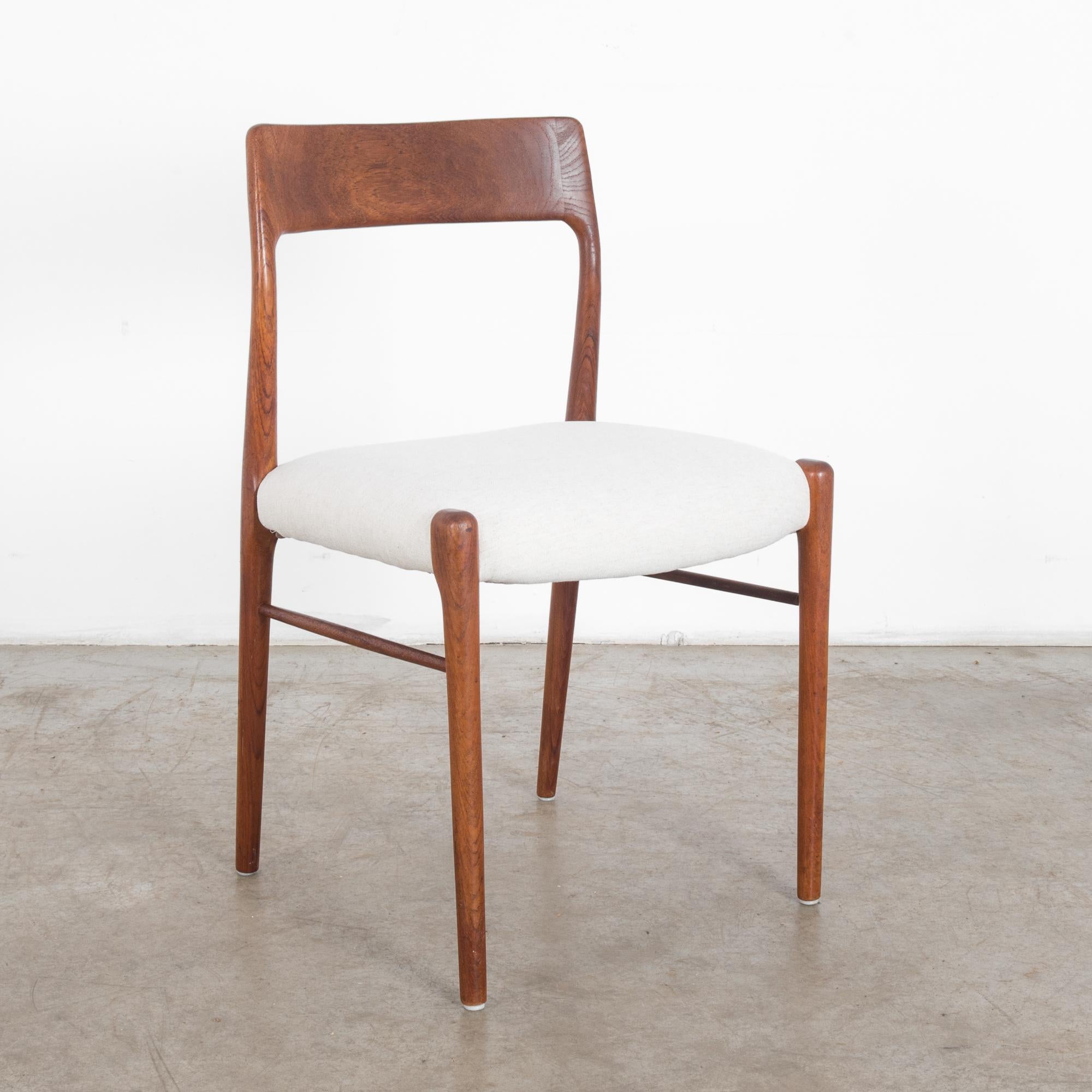 Mid-Century Modern Niels Moller No. 77 Upholstered Teak Chair