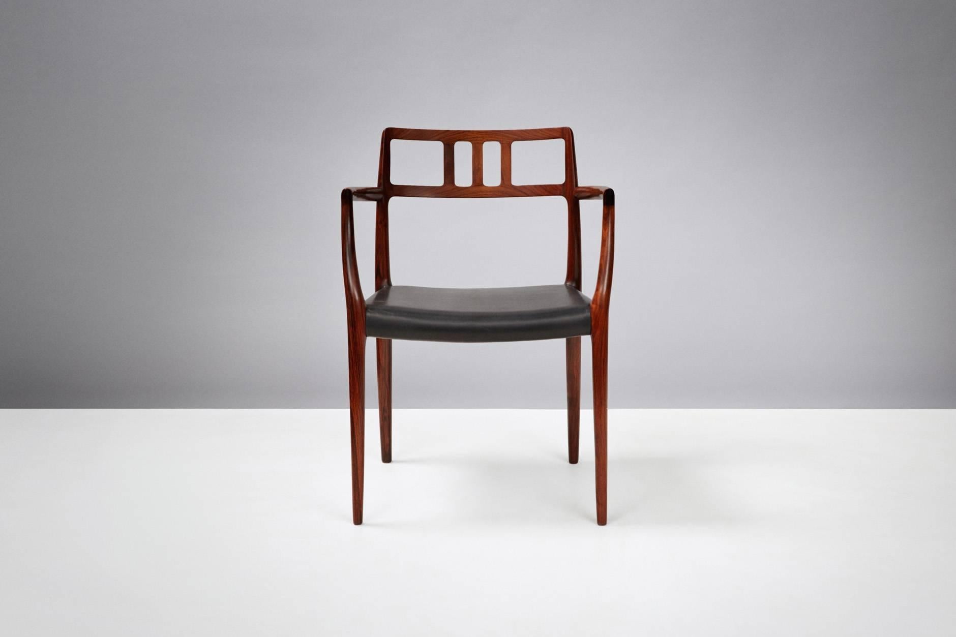 Scandinavian Modern Niels Moller Pair of Rosewood Model 64 Chairs