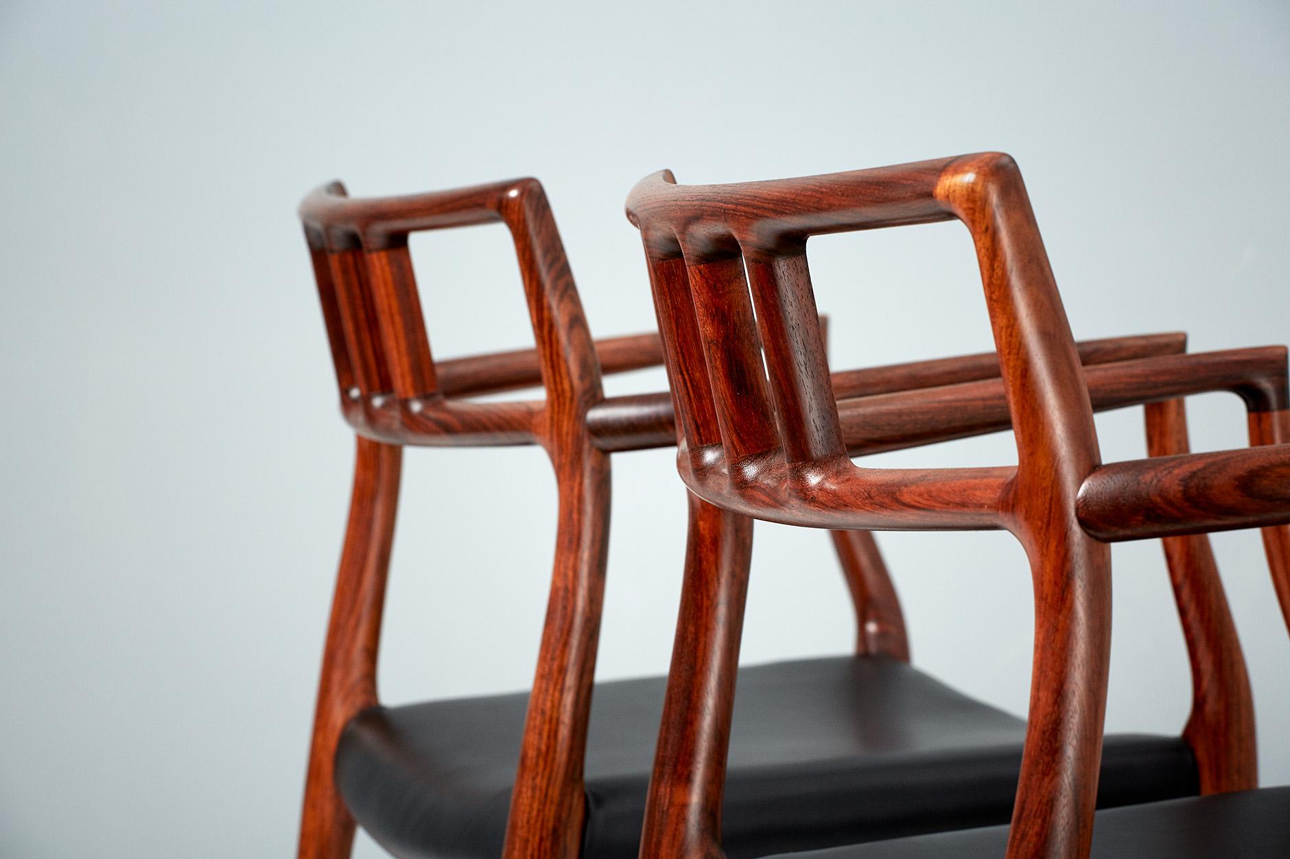 Scandinavian Modern Niels Moller Pair of Rosewood Model 64 Chairs