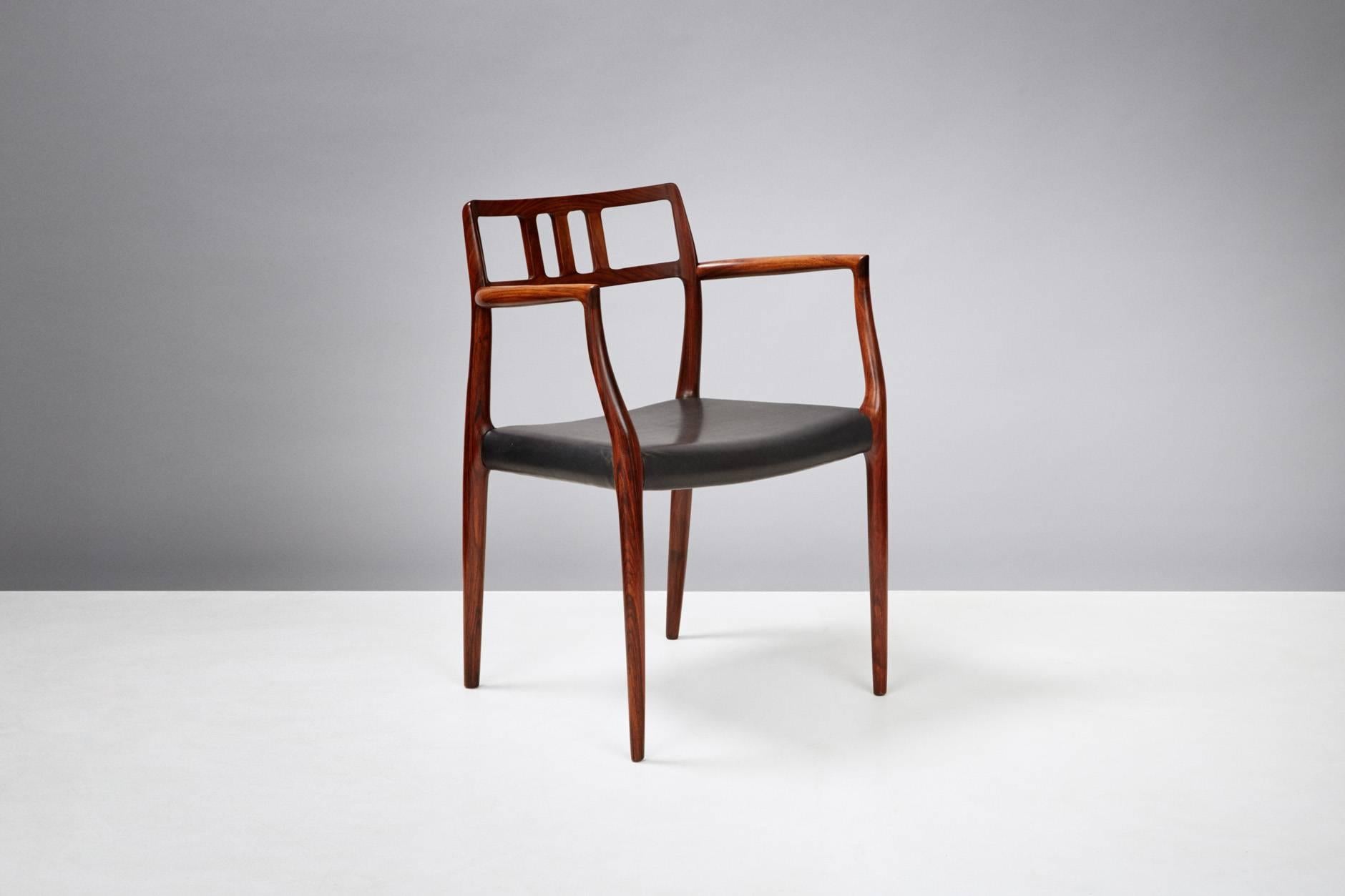 Danish Niels Moller Pair of Rosewood Model 64 Chairs