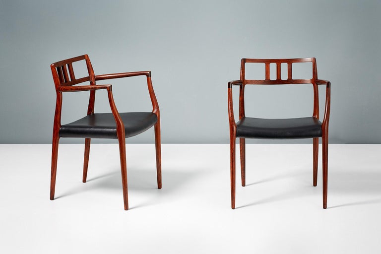 Danish Niels Moller Pair of Rosewood Model 64 Chairs For Sale