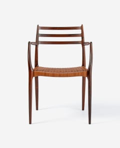 Niels Moller Rosewood Model 62 with Leather Cord Seat