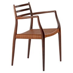 Niels Moller Rosewood Model 62 with Leather Cord Seat