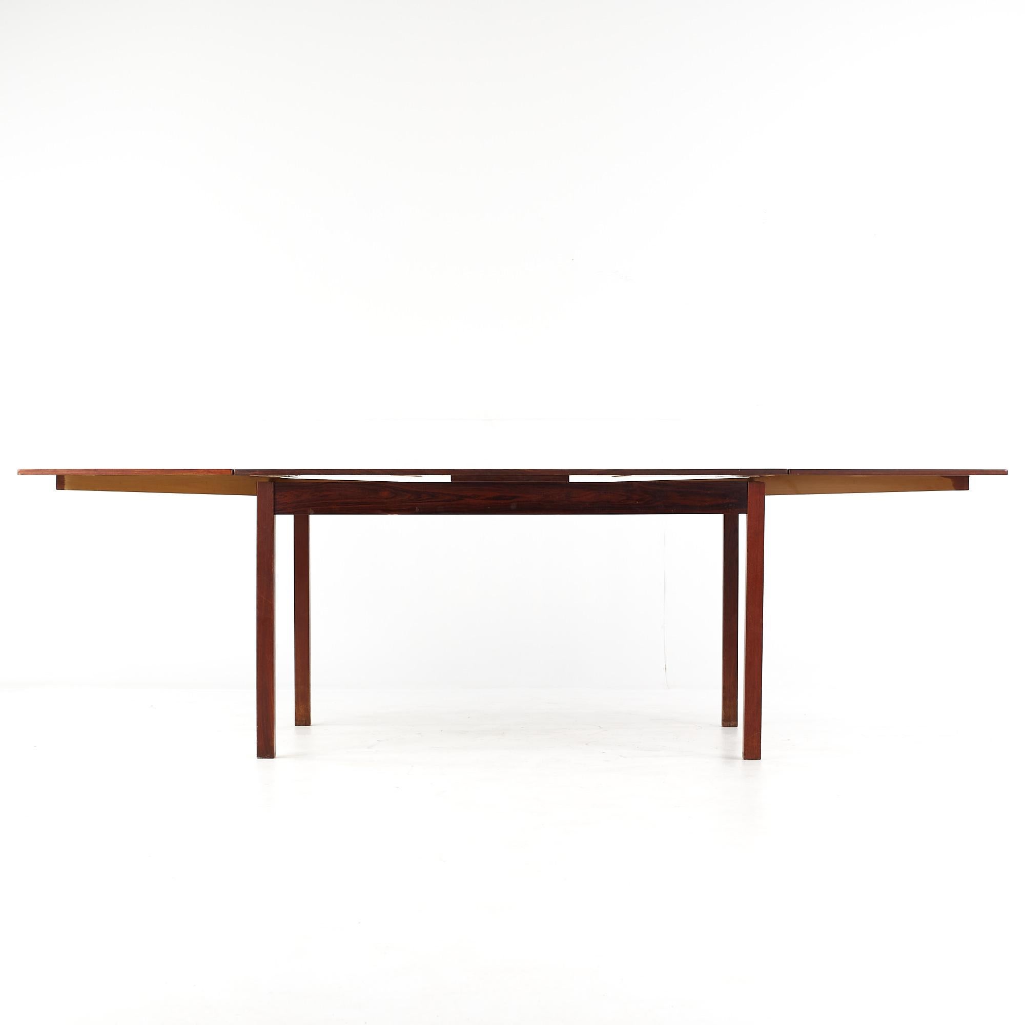 SOLD 01/11/24 Niels Moller Style Mid Century Rosewood Hidden Leaf Dining Table For Sale 1