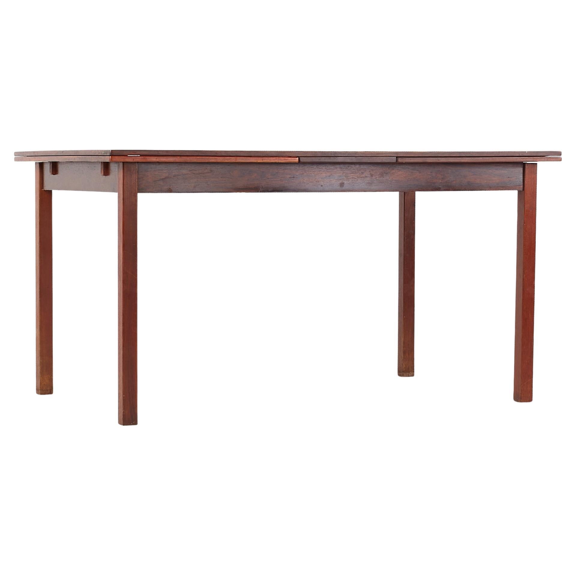 SOLD 01/11/24 Niels Moller Style Mid Century Rosewood Hidden Leaf Dining Table For Sale