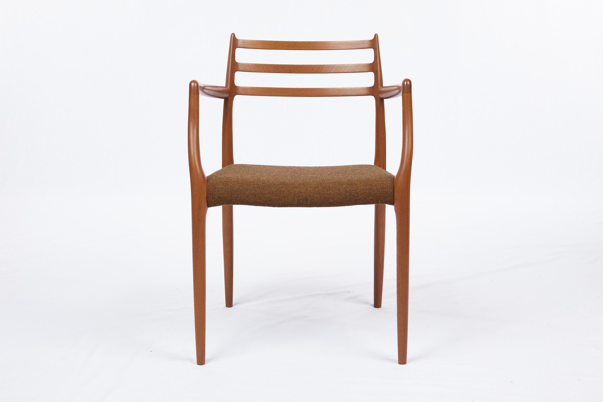 Niels Moller teak armchair model 62 Designed in 1962 and Produced by J. L. Moller Mobelfabrik.