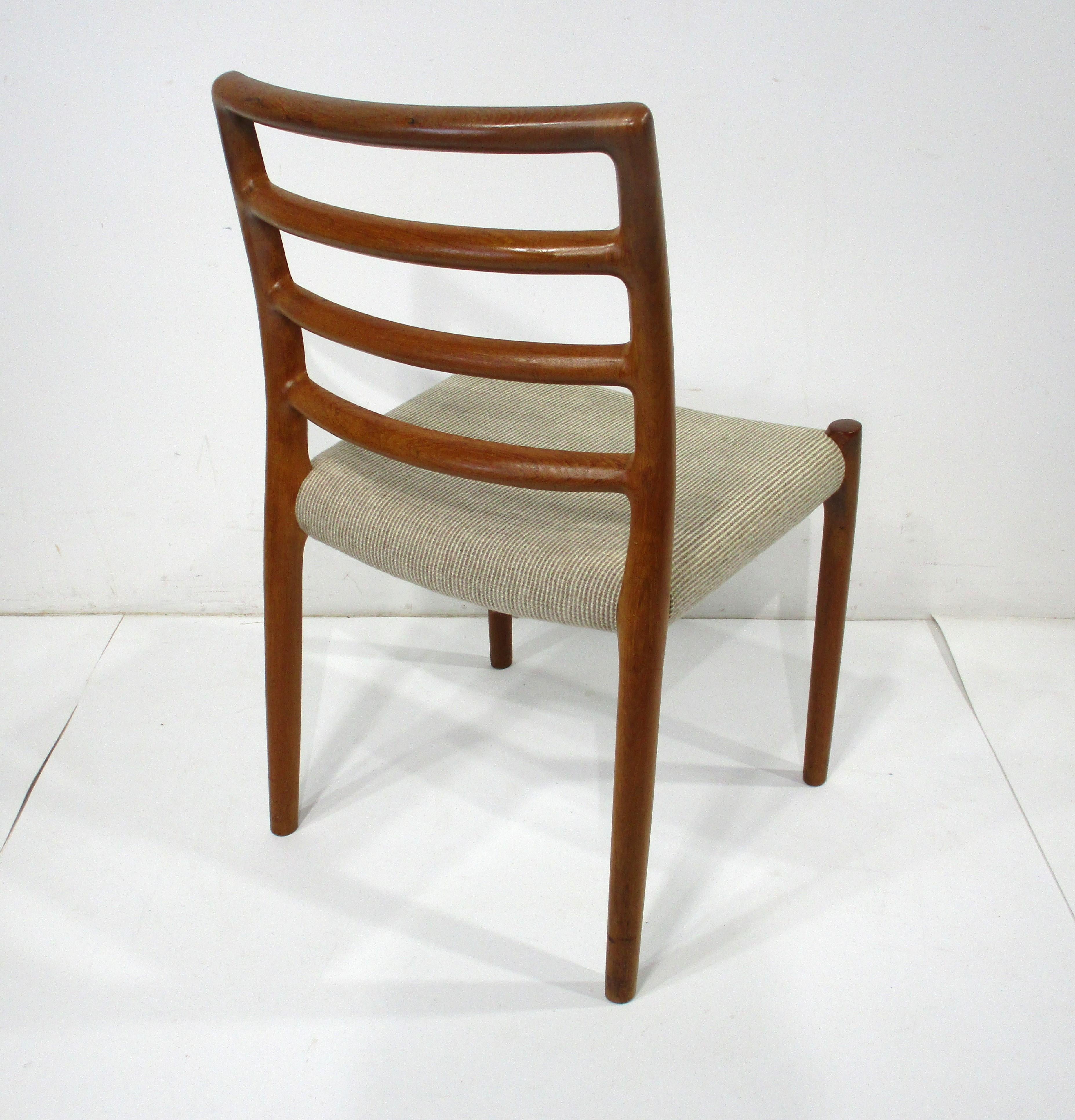 Niels Moller Teak Upholstered Dining Chairs by J L Moller Denmark  For Sale 3