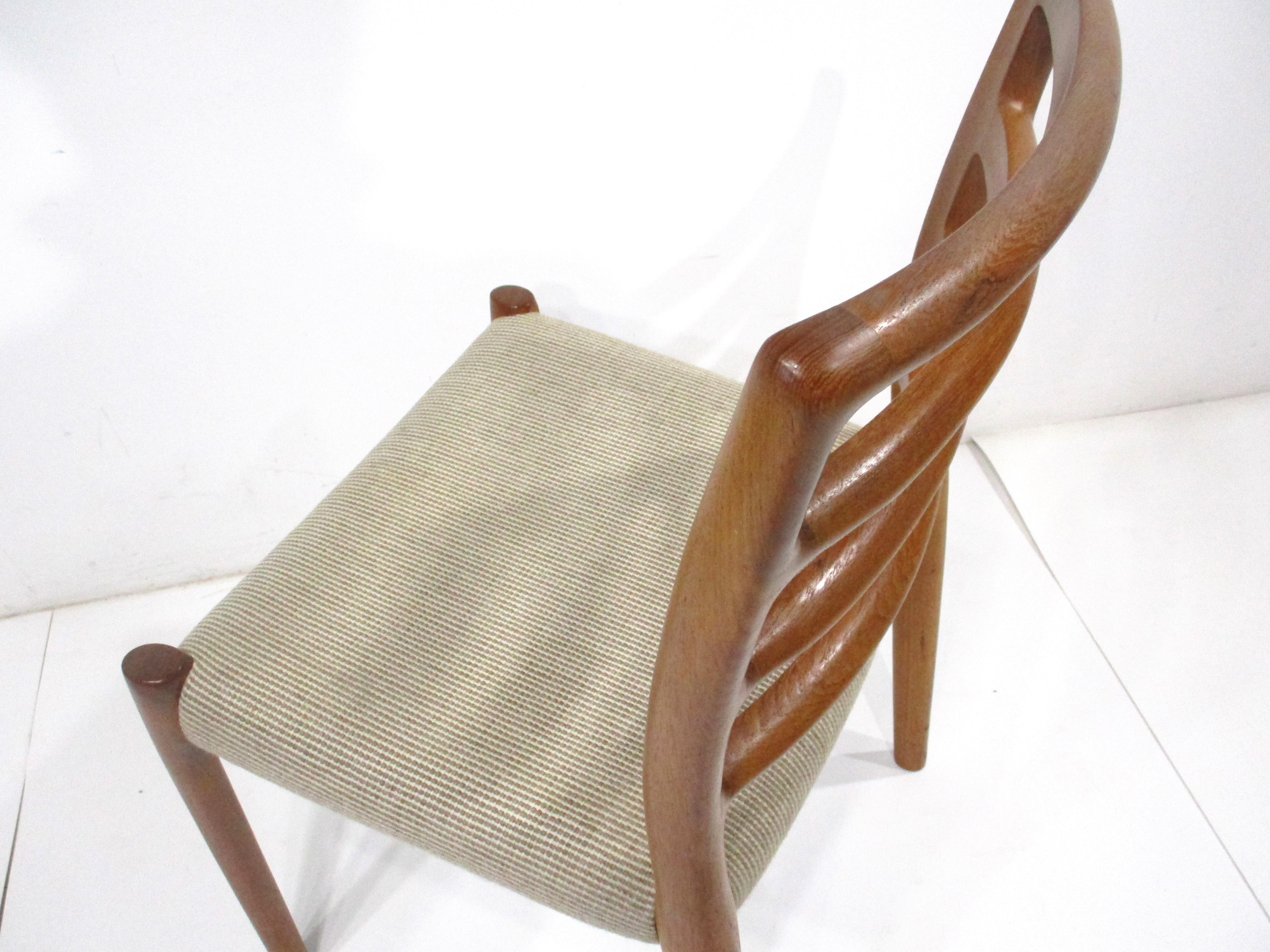 Niels Moller Teak Upholstered Dining Chairs by J L Moller Denmark  For Sale 5