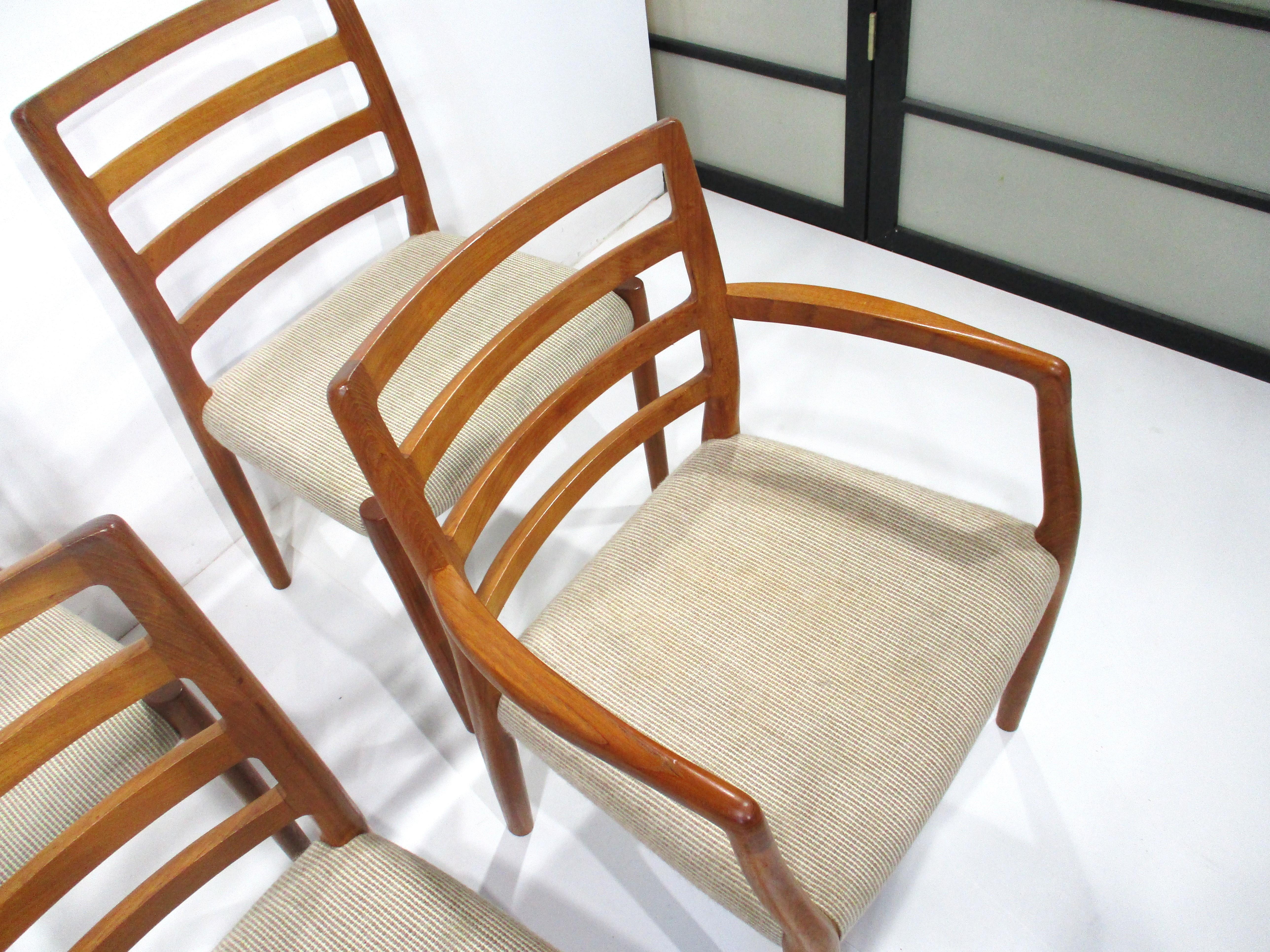 Niels Moller Teak Upholstered Dining Chairs by J L Moller Denmark  For Sale 7