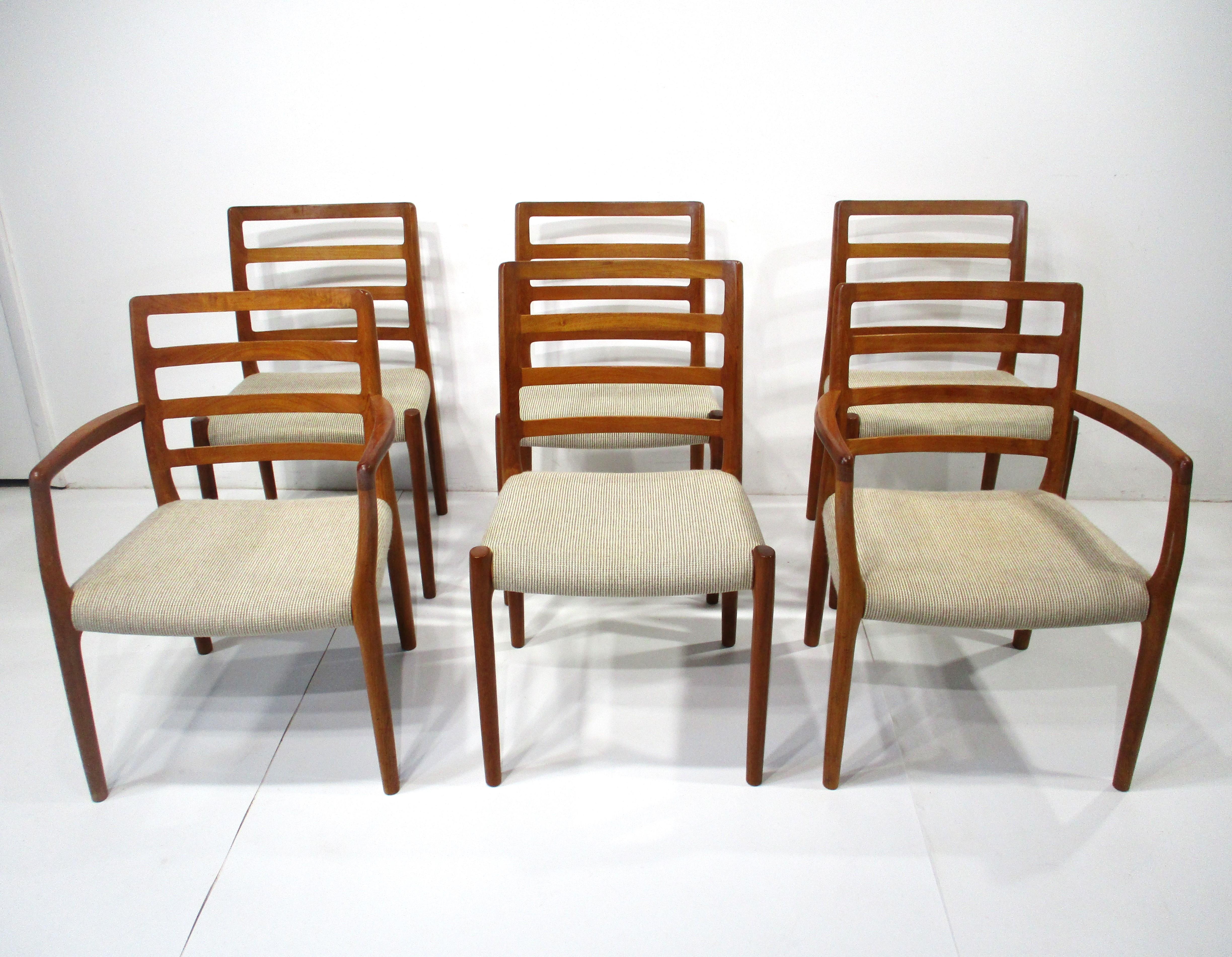 Niels Moller Teak Upholstered Dining Chairs by J L Moller Denmark  For Sale 9