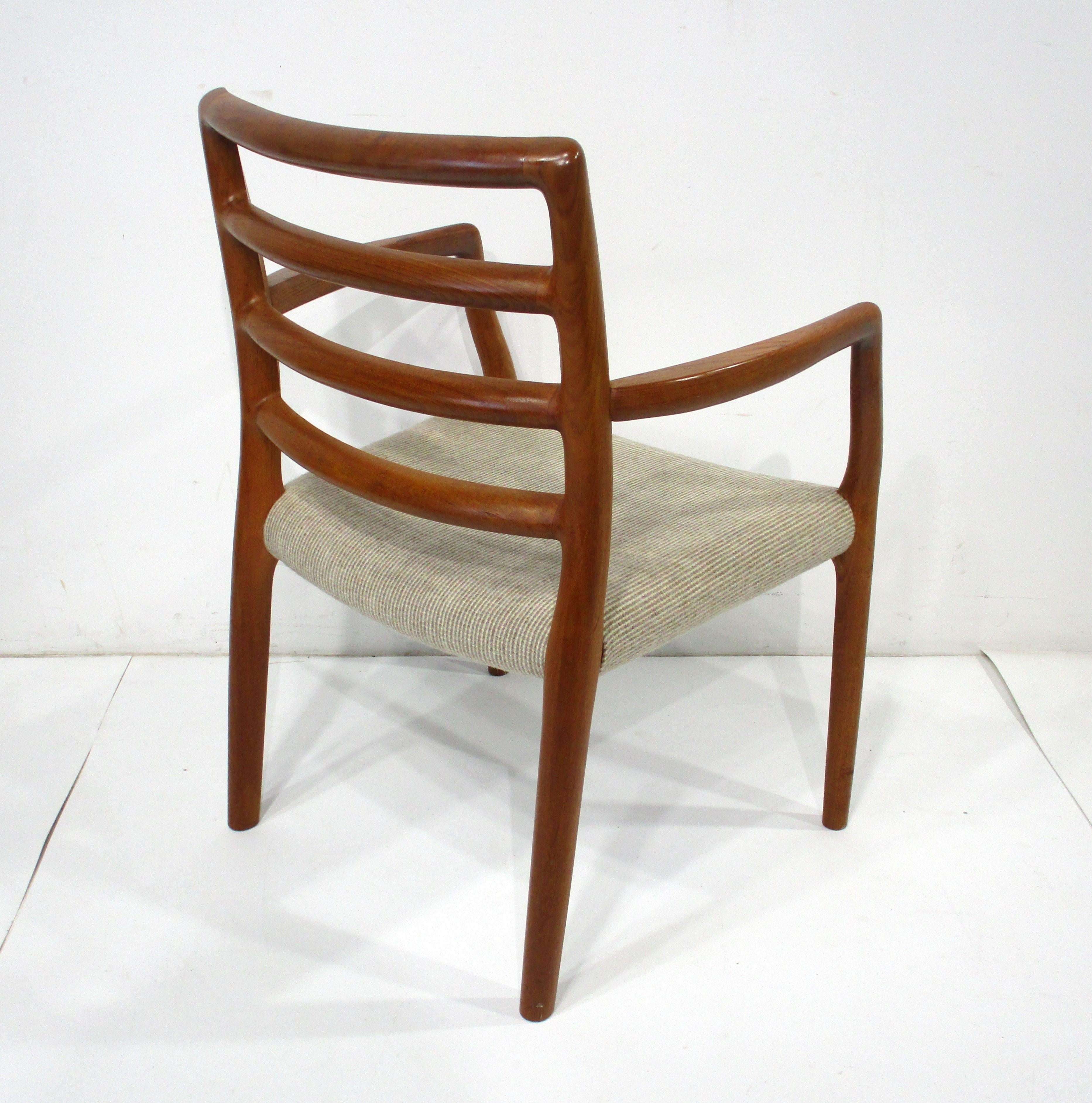 Danish Niels Moller Teak Upholstered Dining Chairs by J L Moller Denmark  For Sale