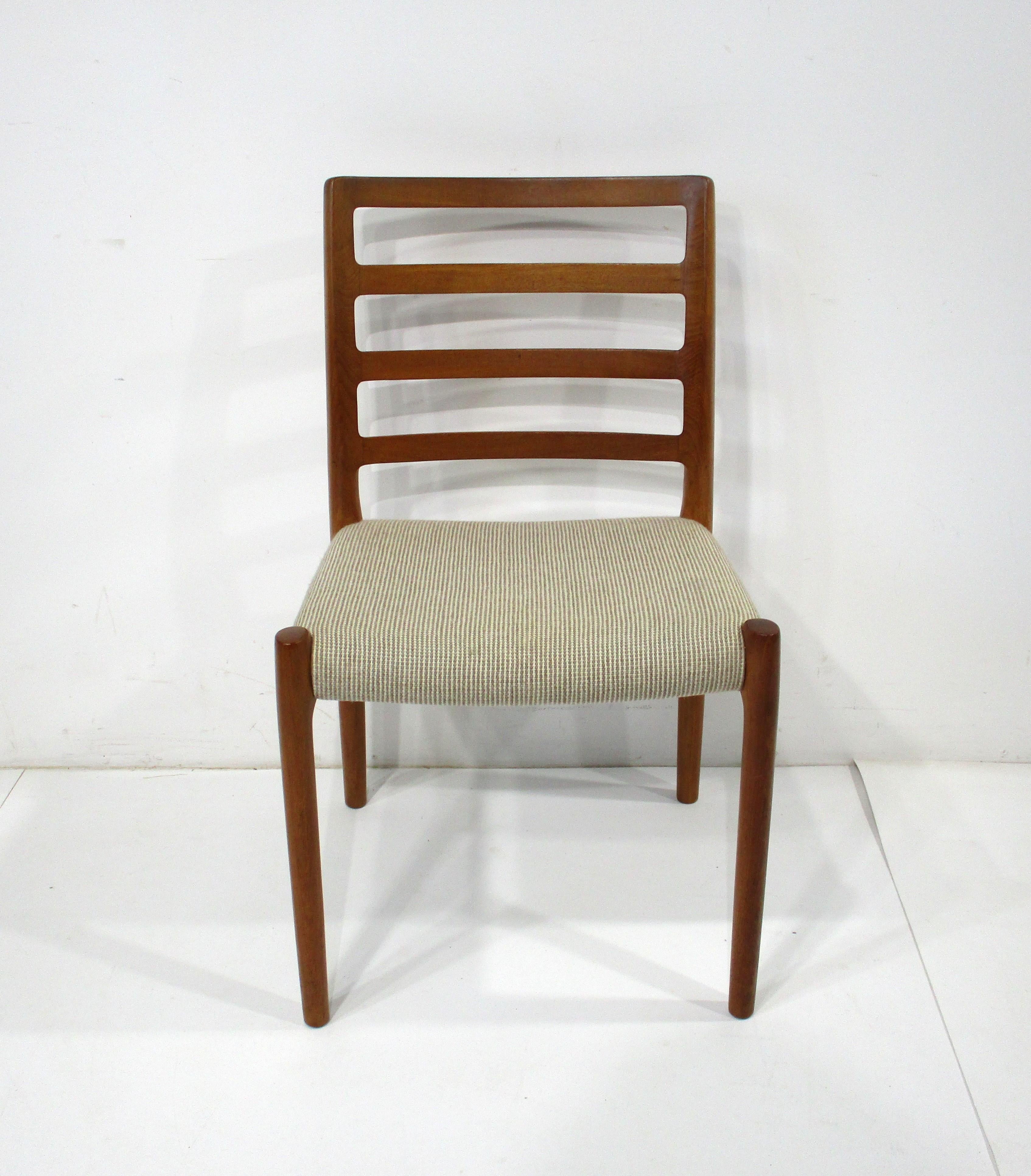 20th Century Niels Moller Teak Upholstered Dining Chairs by J L Moller Denmark  For Sale