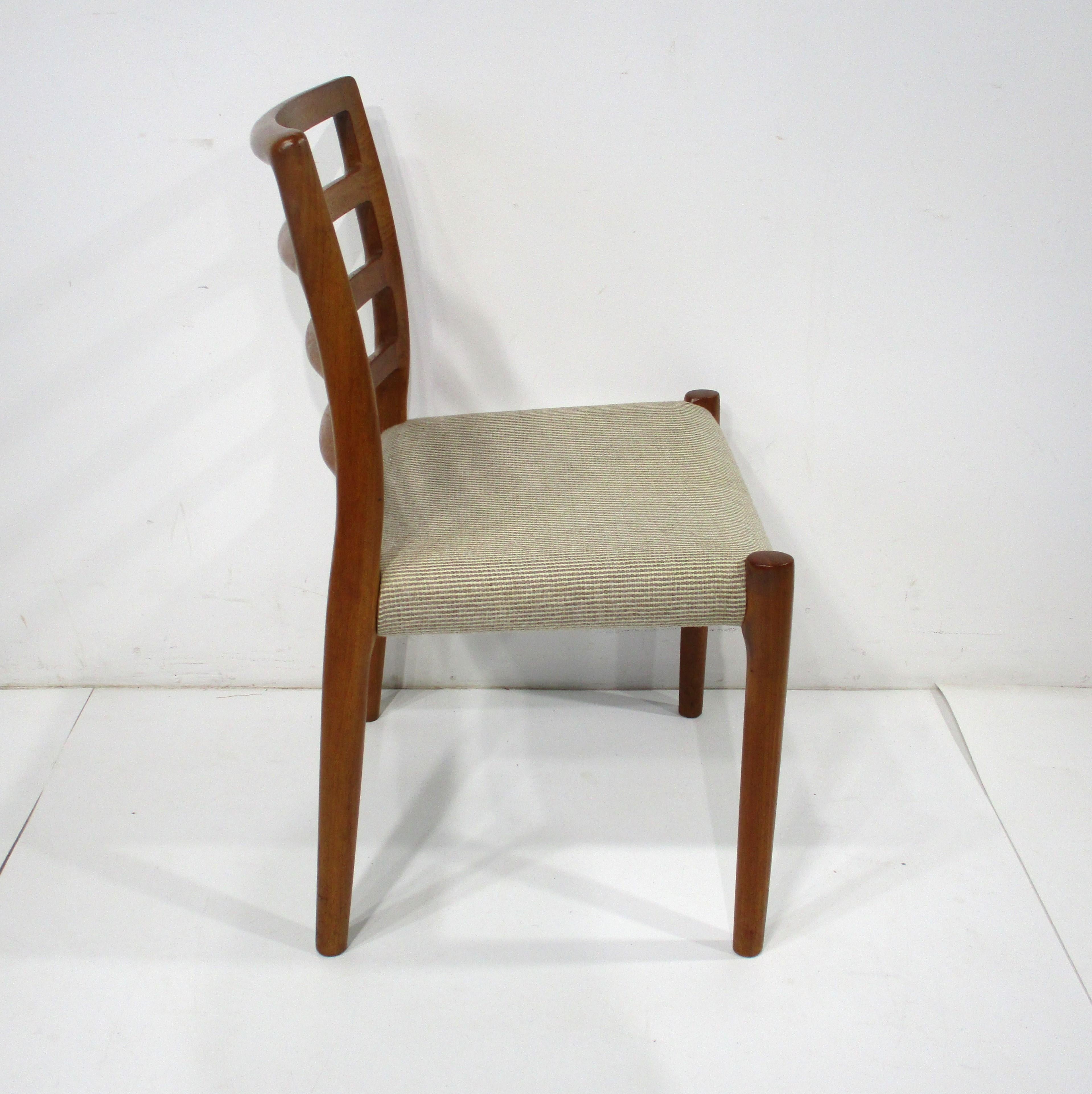 Niels Moller Teak Upholstered Dining Chairs by J L Moller Denmark  For Sale 1