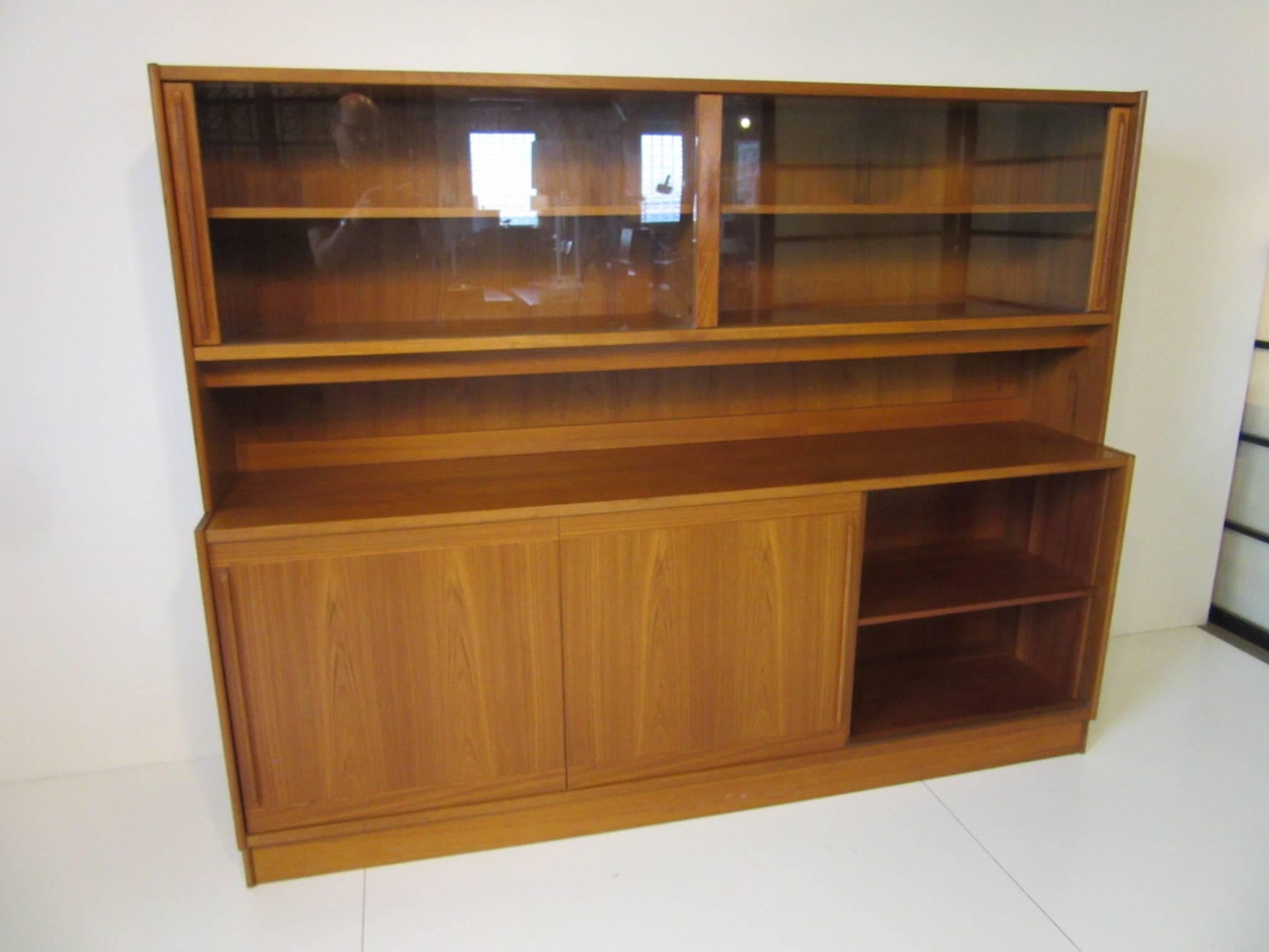 Mid-Century Modern Niels Moller Two-Piece Danish Teak Cabinet with Bookcase or Display Top