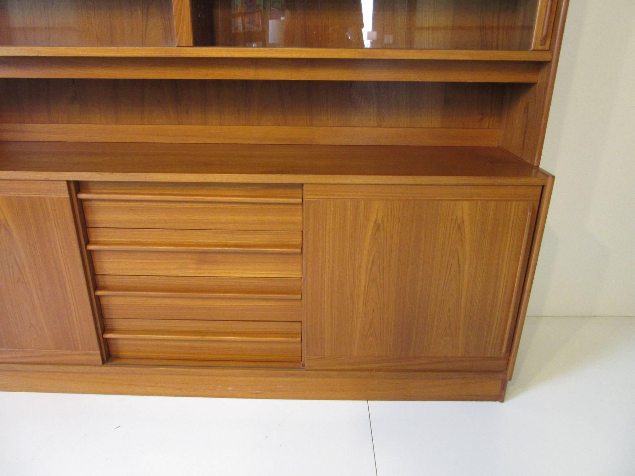 Niels Moller Two-Piece Danish Teak Cabinet with Bookcase or Display Top 2