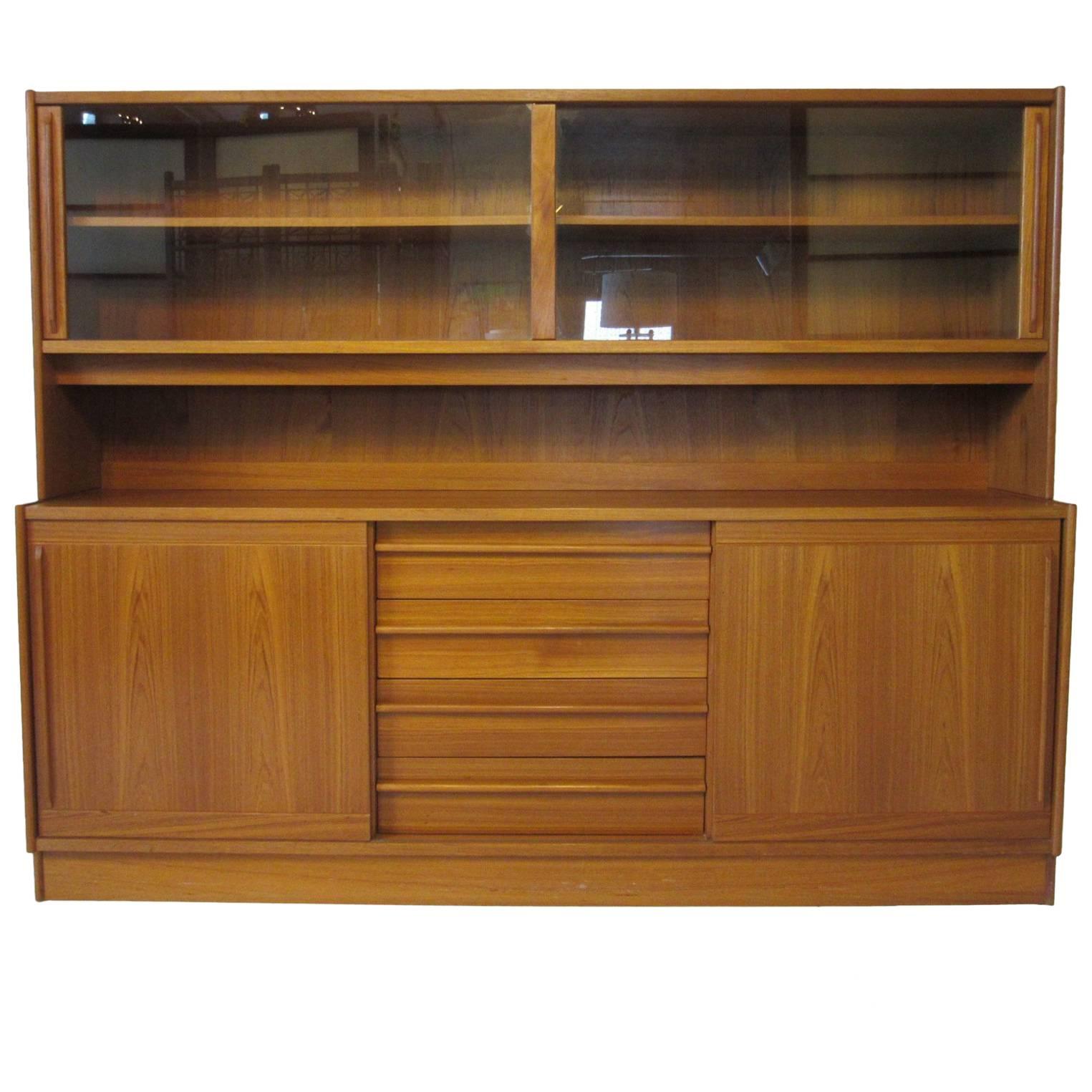 Niels Moller Two-Piece Danish Teak Cabinet with Bookcase or Display Top