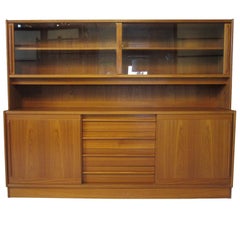 Niels Moller Two-Piece Danish Teak Cabinet with Bookcase or Display Top