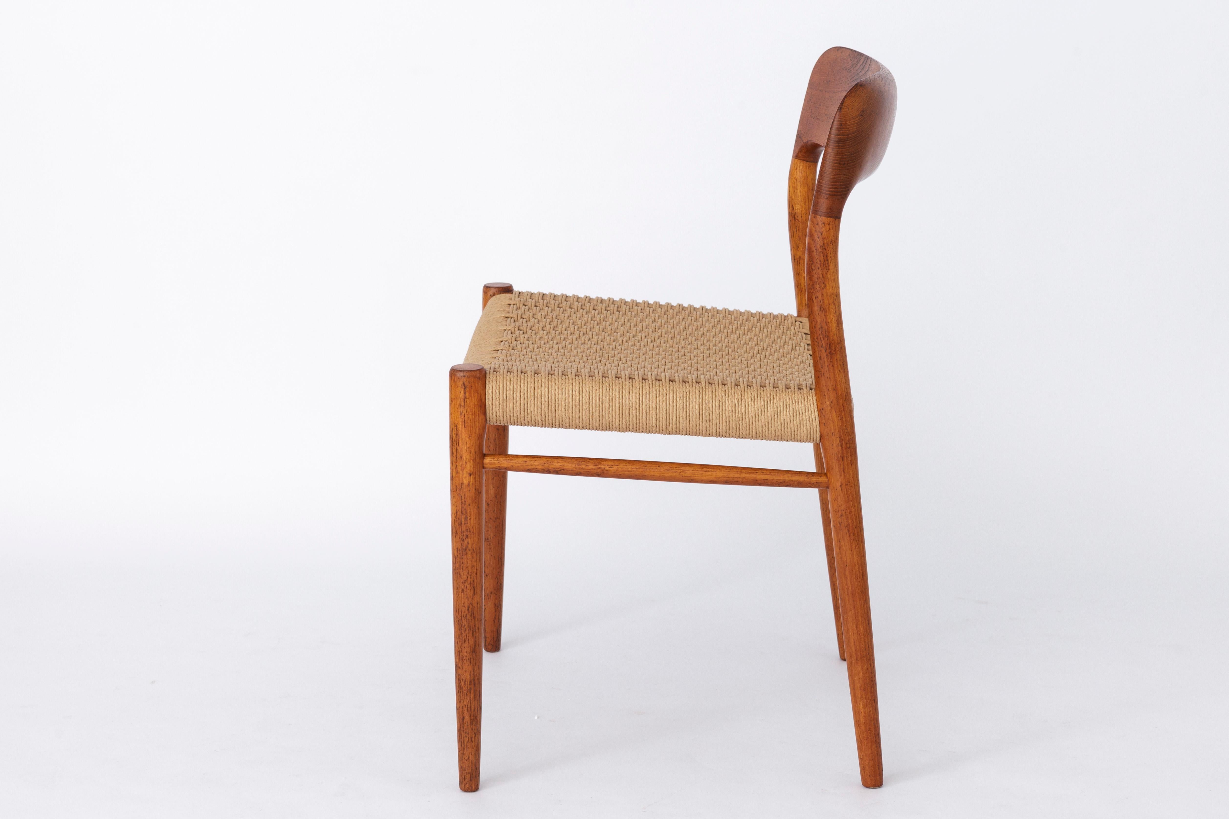 Niels Moller Vintage Chair 1950s Danish Papercord In Good Condition For Sale In Hannover, DE