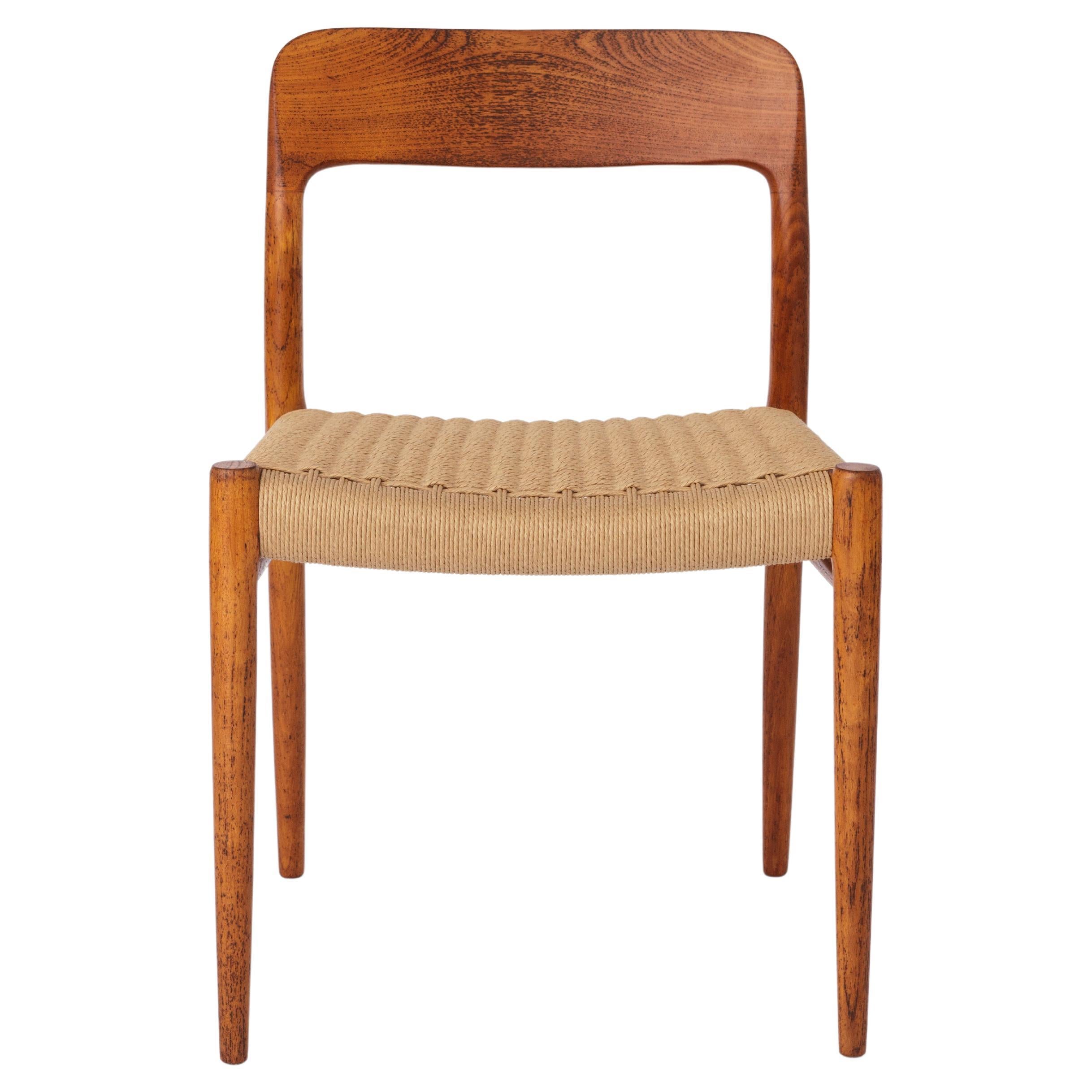 Niels Moller Vintage Chair 1950s Danish Papercord For Sale