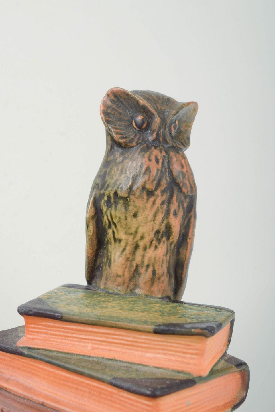 Danish Niels Norvil for Ipsens Enke. Ceramic dish with owl. For Sale