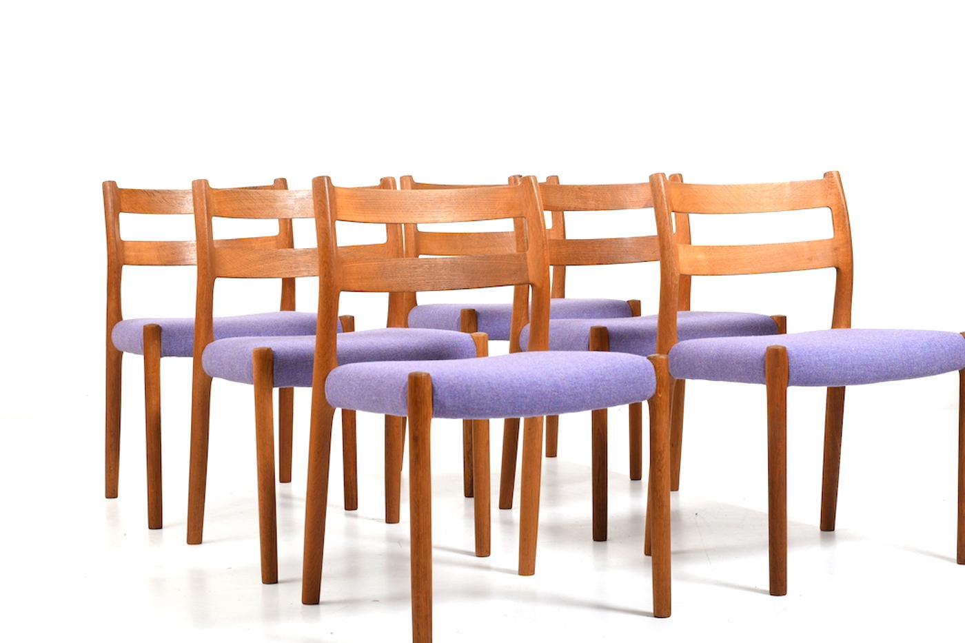 Mid-Century Modern Niels O. Møller Chairs Mod.84 / New Upholstered For Sale