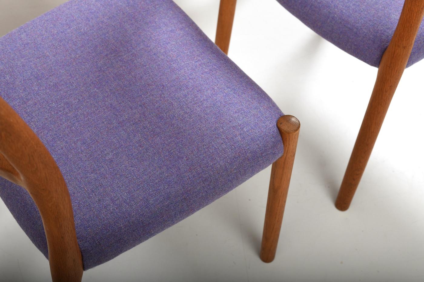 Fabric Niels O. Møller Chairs Mod.84 / New Upholstered For Sale