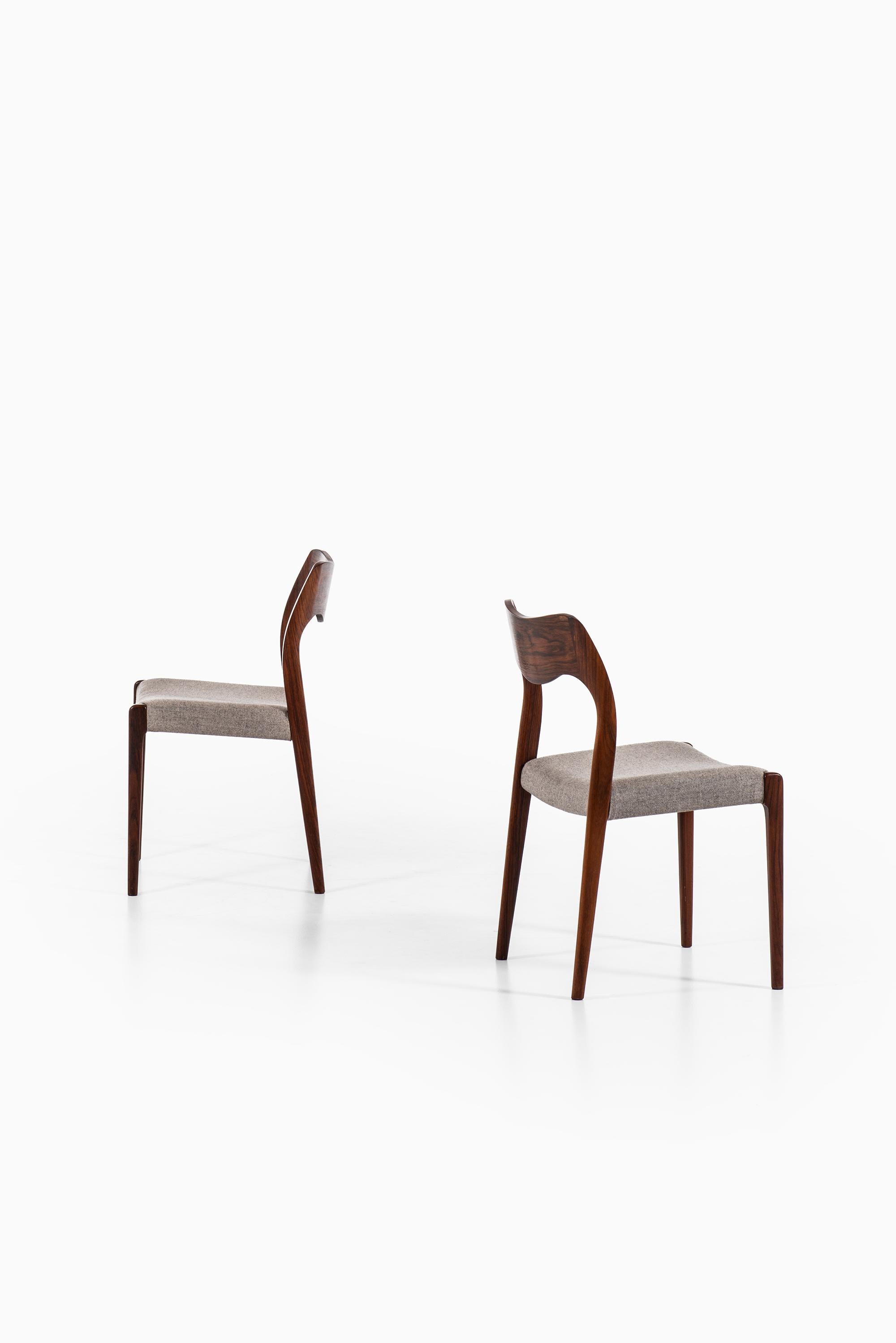 Niels O. Møller Dining Chairs Model 71 by J.L Møllers Møbelfabrik in Denmark 1