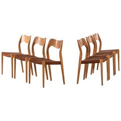 Niels O. Møller Dining Chairs Model 71 by J.L. Møllers Møbelfabrik in Denmark