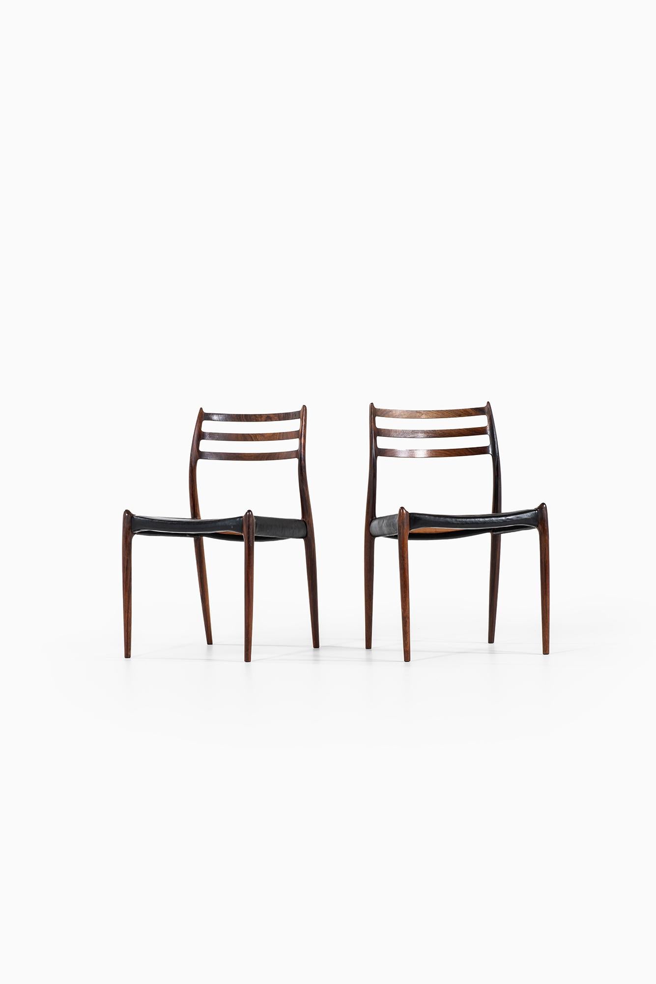 Rare set of 16 dining chairs model 78 designed by Niels O. Møller. Produced by J.L Møllers møbelfabrik in Denmark.