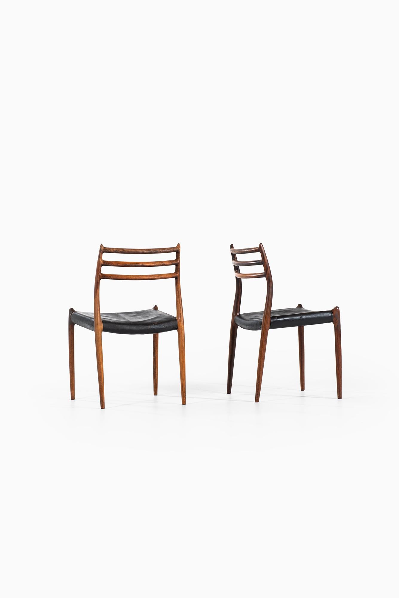 Mid-20th Century Niels O. Møller Dining Chairs Model 78 by J.L Møllers Møbelfabrik in Denmark