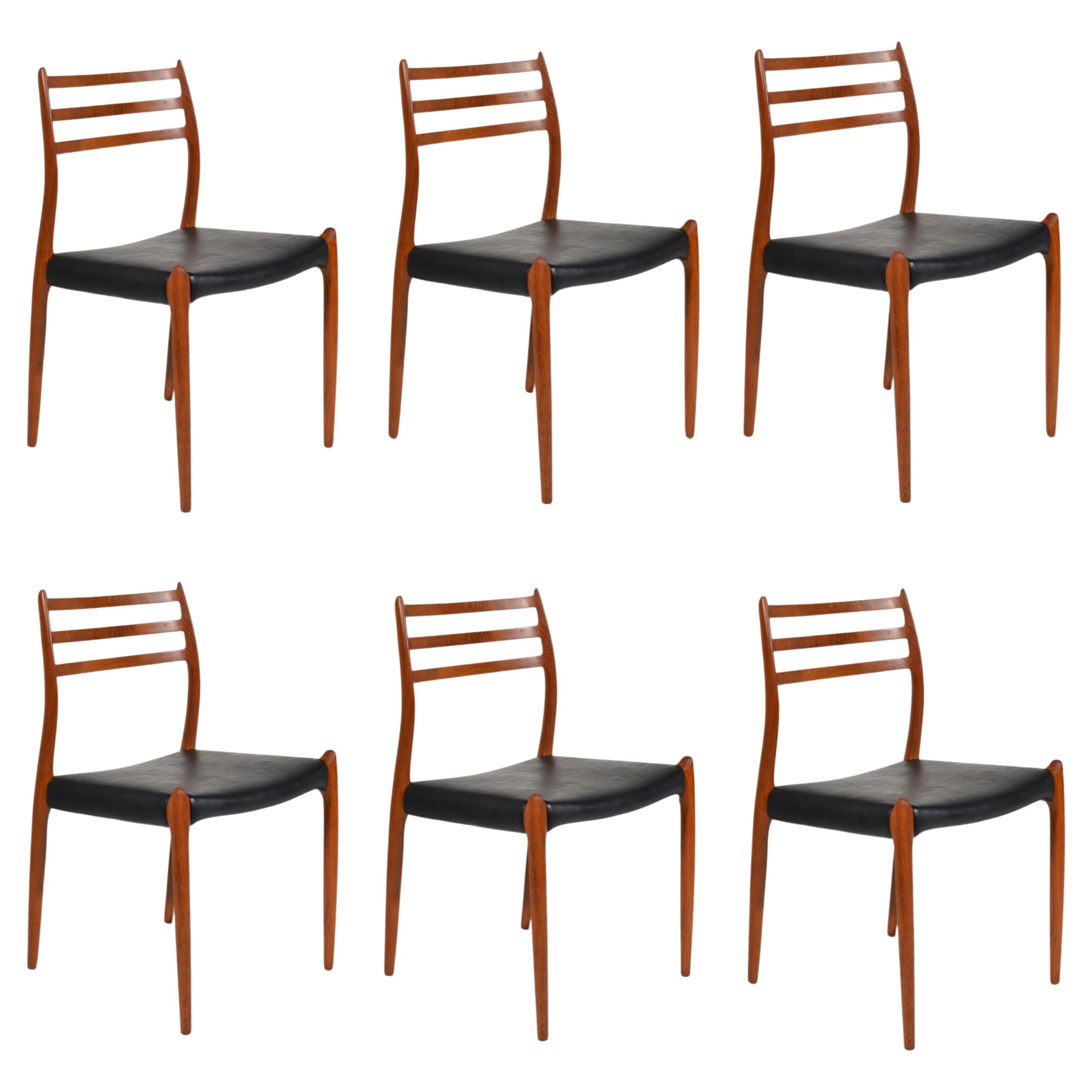 Niels O. Møller Dining Chairs Model 78 by J.L Møllers Møbelfabrik in Denmark