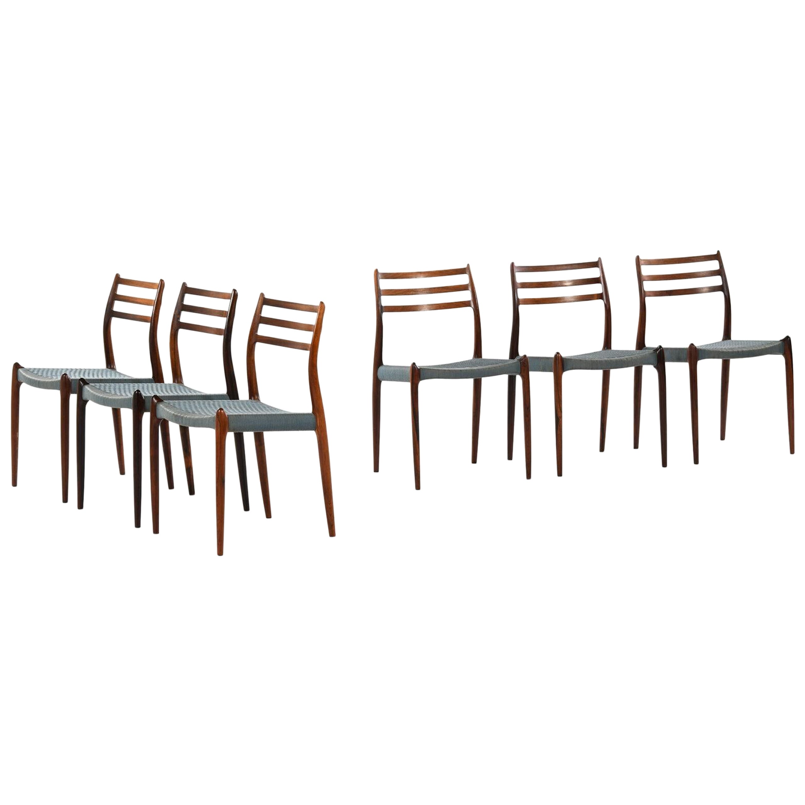 Sillas de comedor Niels O. Møller Modelo 78 Fabricadas por J.L. Møllers Møbelfabrik